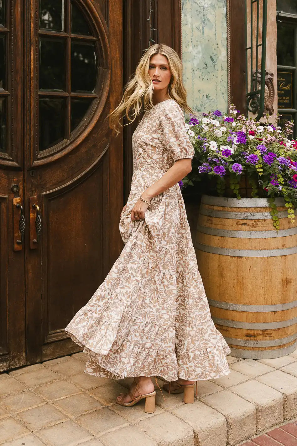 Oaklee Foliate Maxi Dress - Floral Print Long Summer Dress for Women, Beach Wedding Guest Outfit, Boho Chic Vacation Dress - FINAL SALE