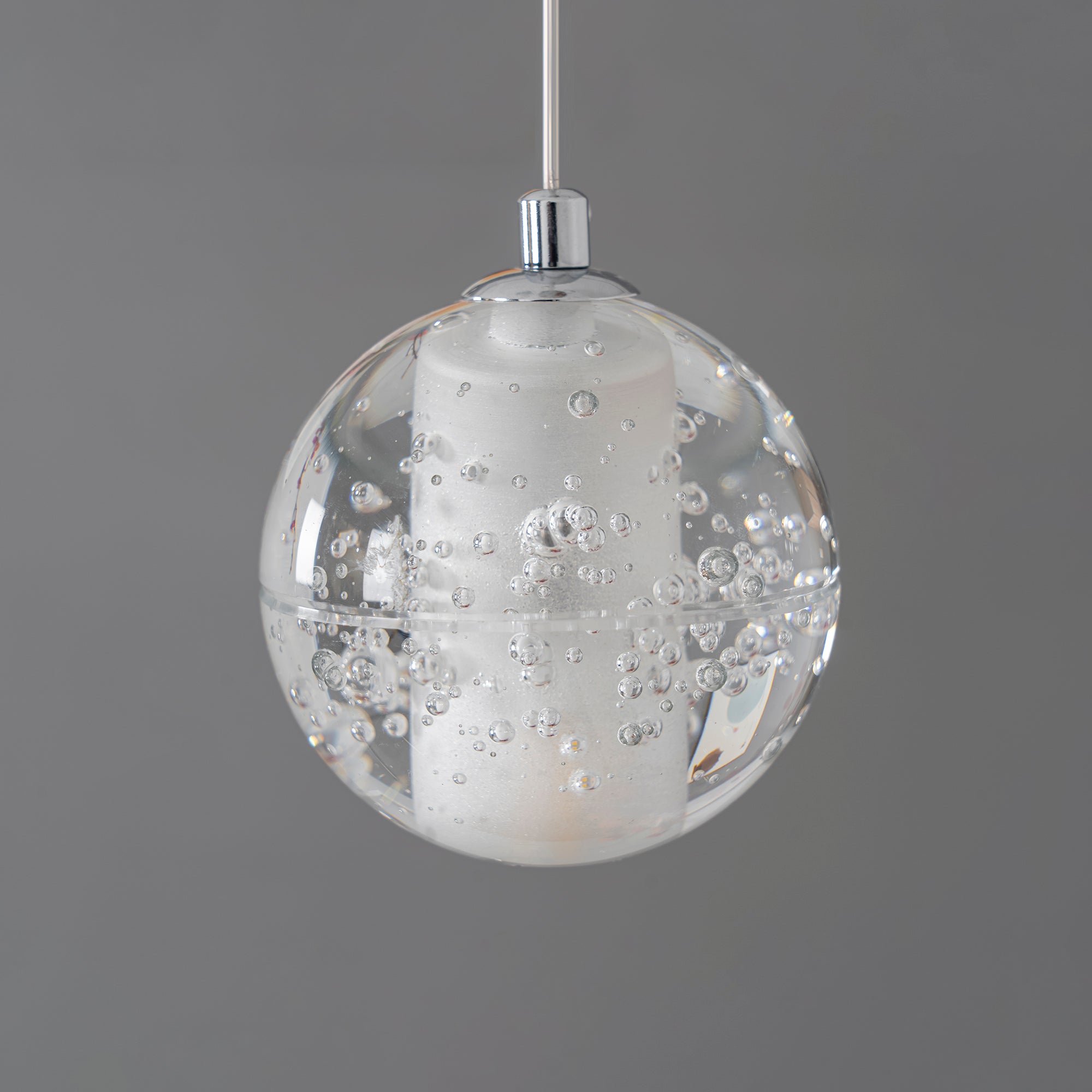 Elegant Ball Crystal Pendant Light - Modern Chandelier for Dining Room, Bedroom & Living Room Decor - Dimmable LED Hanging Light Fixture