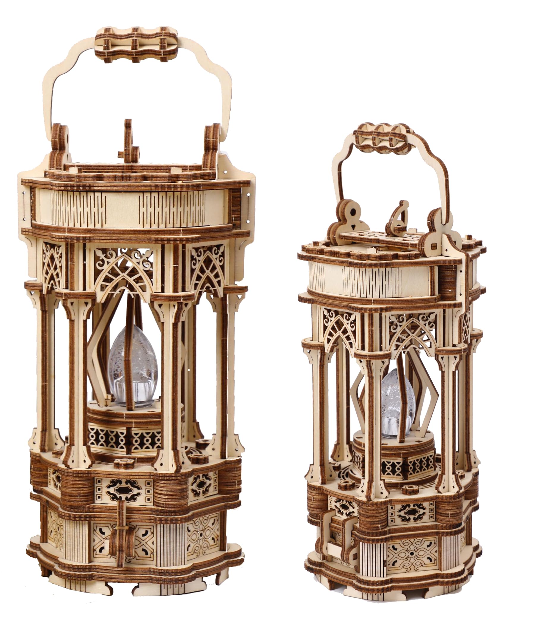 3D Wooden Puzzle Lantern Kit for Adults - DIY LED Light Model Building Set, Creative Home Desk Decor & Unique Gift Idea for Birthday/Christmas (Night Light, Meditation Room Decor)