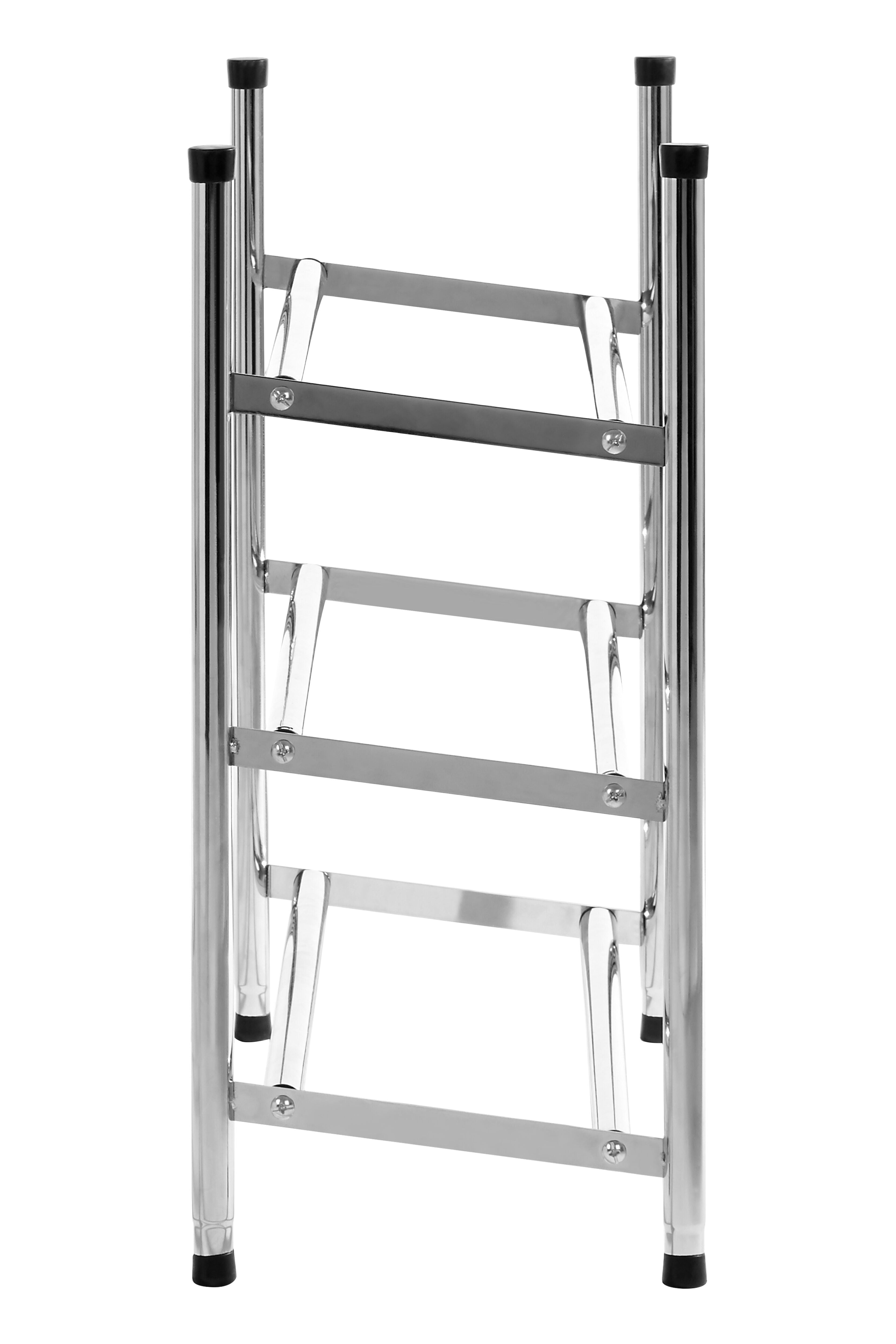 3-Tier Extendable Chrome Shoe Rack - Space Saving Organizer for Entryway, Closet & Bedroom Storage