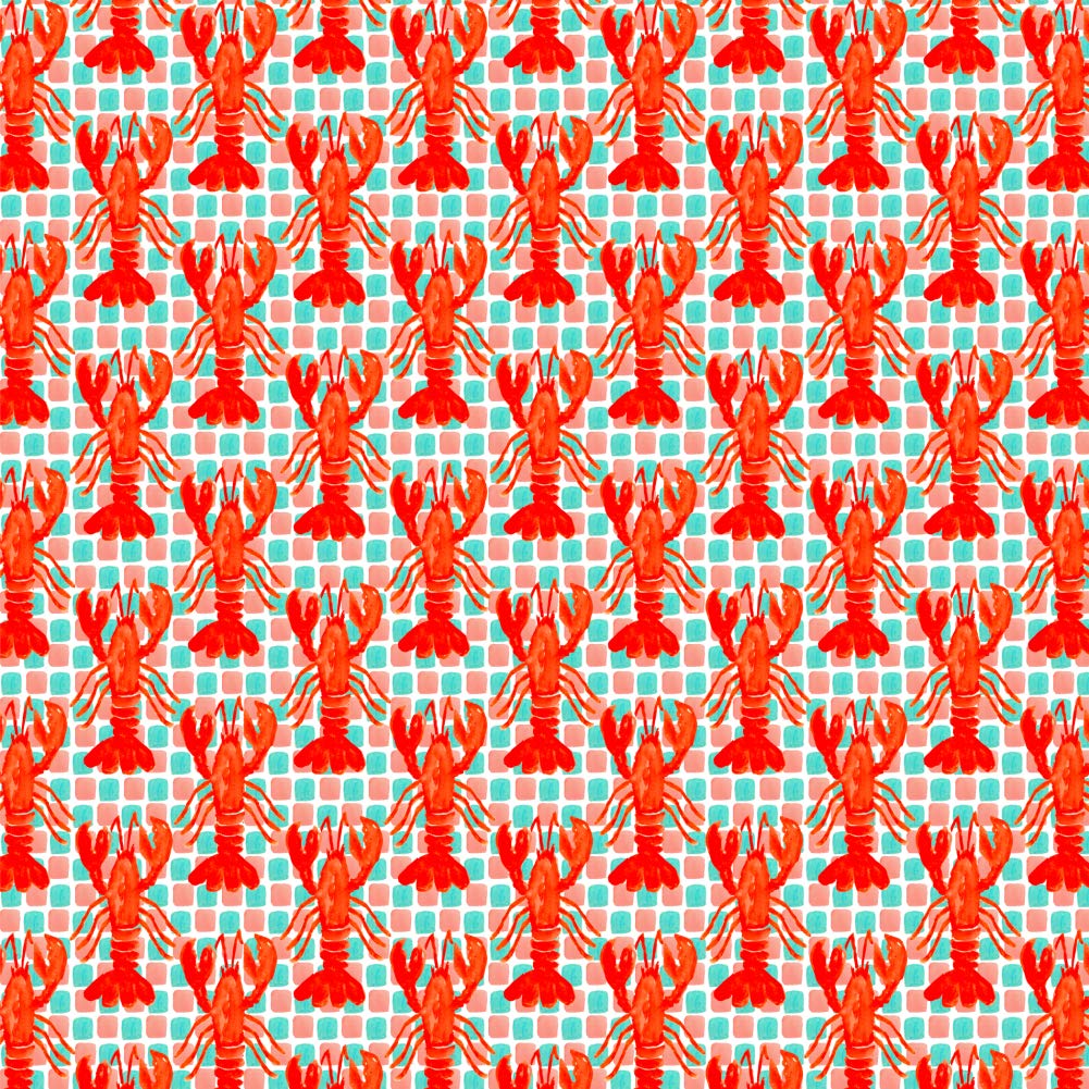 GRAPHICS & MORE Lobster Tiles Gift Wrap Paper Rolls - Perfect for Birthday, Wedding & Holiday Present Wrapping