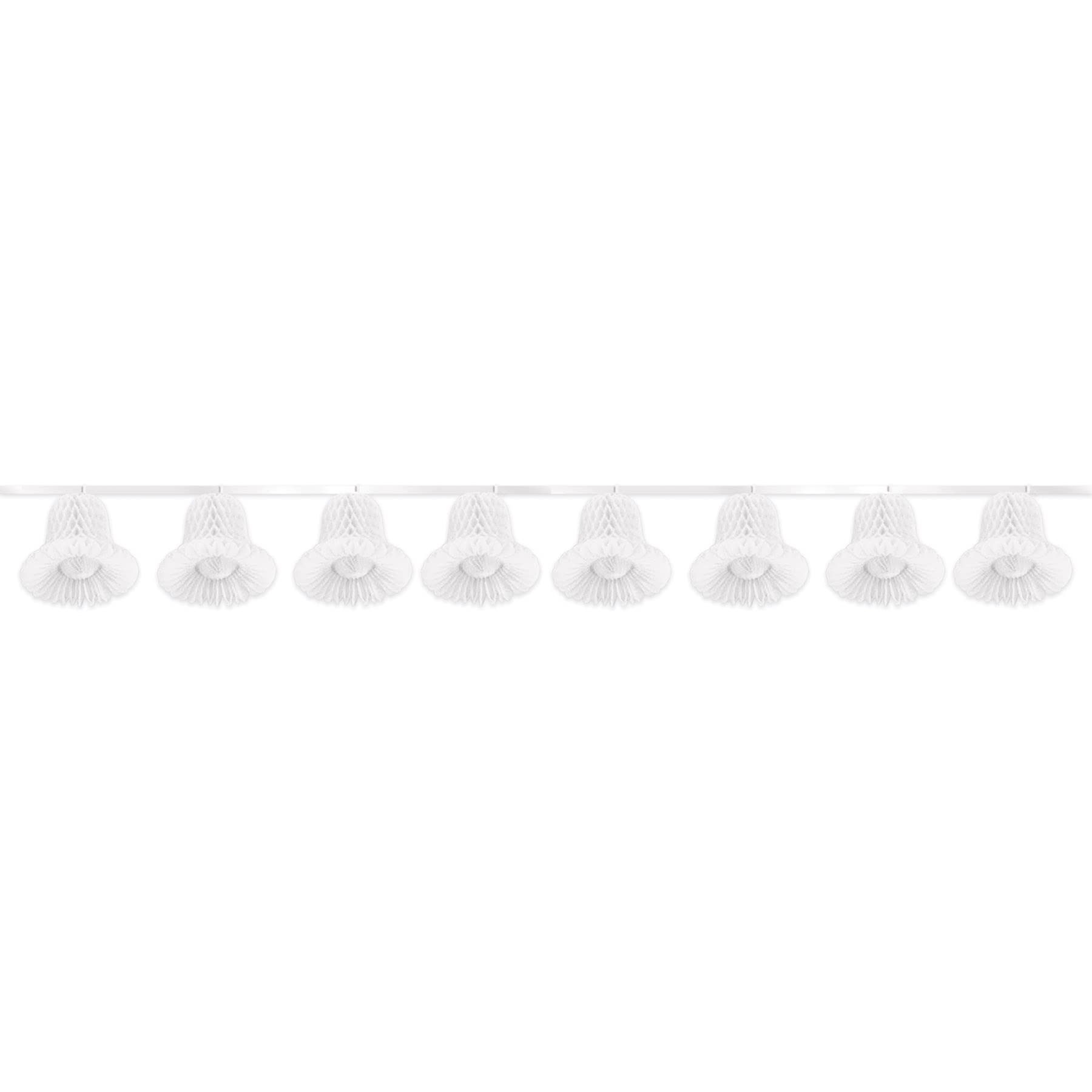 White Tissue Bell Streamer - Party Decoration for Birthdays, Weddings & Baby Showers - 1 Count/Pack