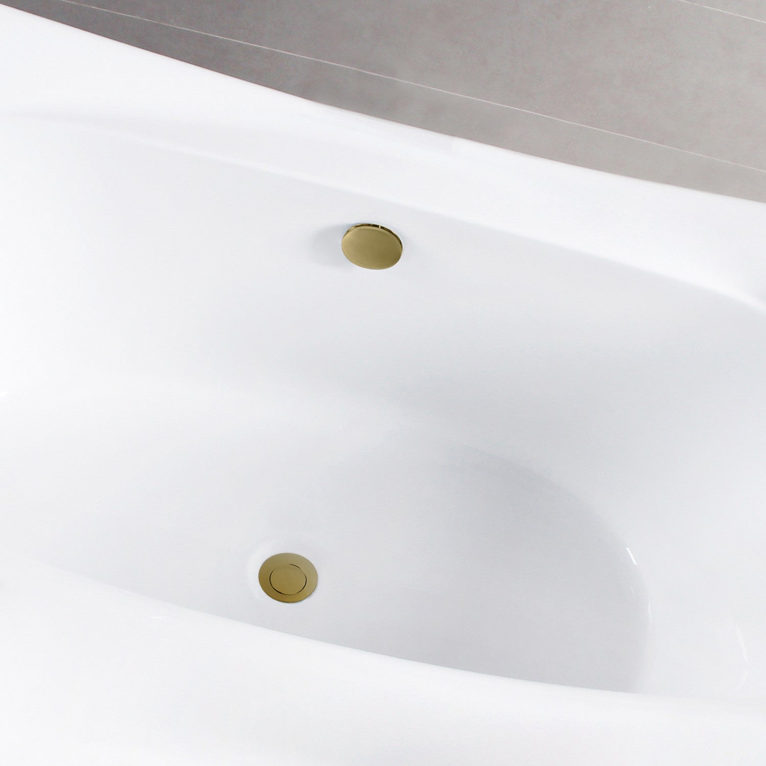 Aqua Eden 67-Inch Acrylic Freestanding Bathtub - Rectangular Double-Ended Soaking Tub with Overflow Drain, Glossy White & Brushed Brass Finish | Perfect for Luxury Bathrooms, Spa Retreats & Master Suites