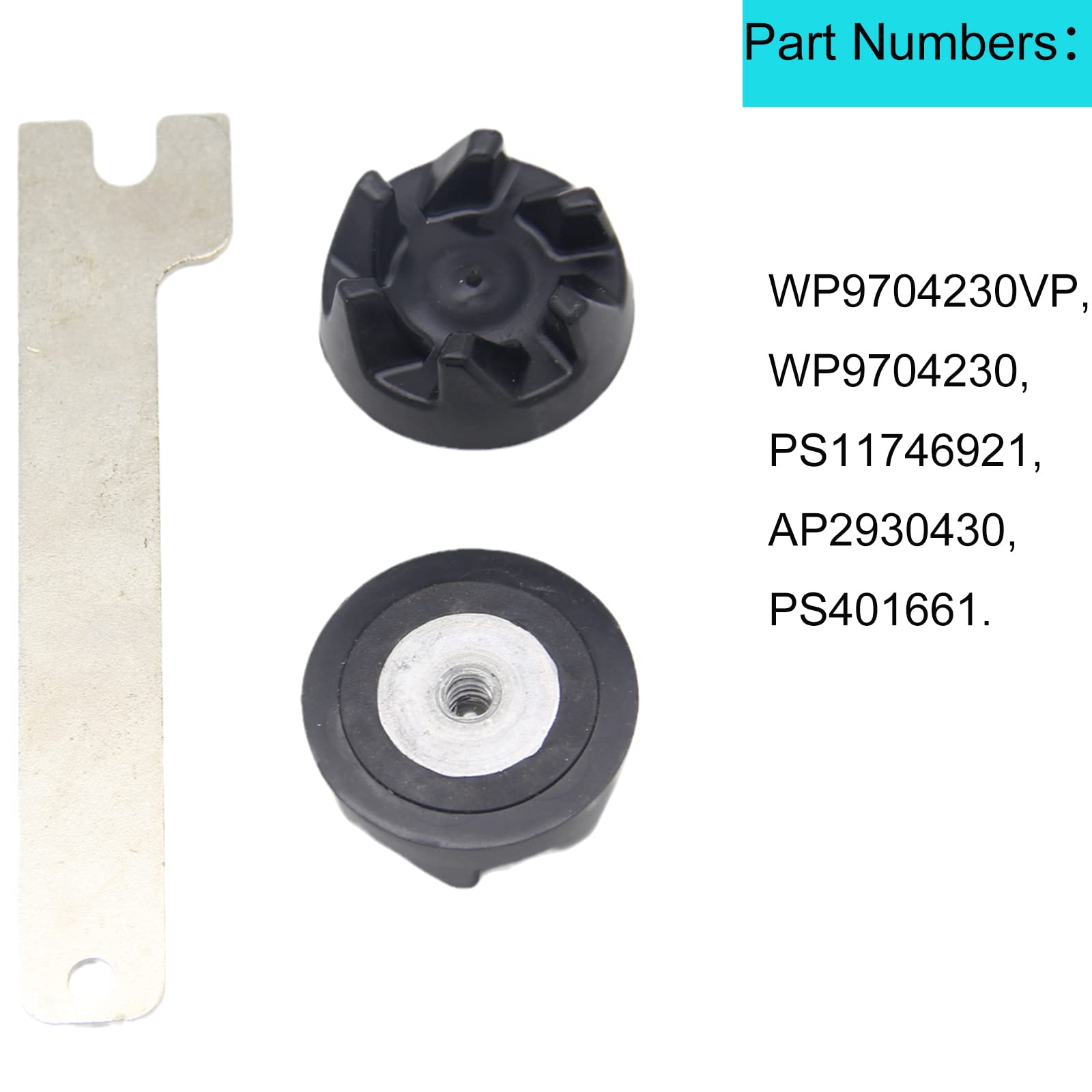 KitchenAid Blender Coupler Replacement - Compatible with KSB5 & KSB3 Models (WP9704230VP, WP9704230, PS11746921) - Includes Spanner Tool - Perfect for Smoothie Making & Food Processing