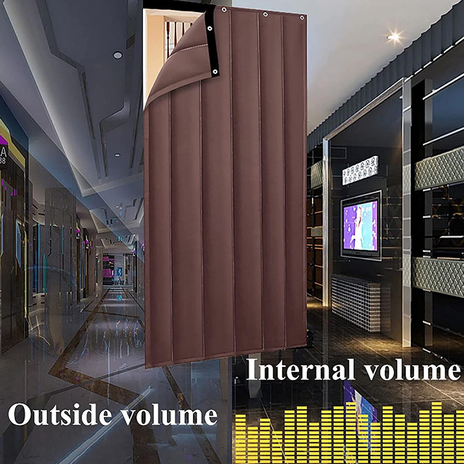 47x94 Inch Thermal Insulated Blackout Door Curtain - Heavy Duty Cotton Windproof Soundproof Curtain for Cold Weather - Perfect for Mall Entrances, Supermarkets & Warehouse Doorways