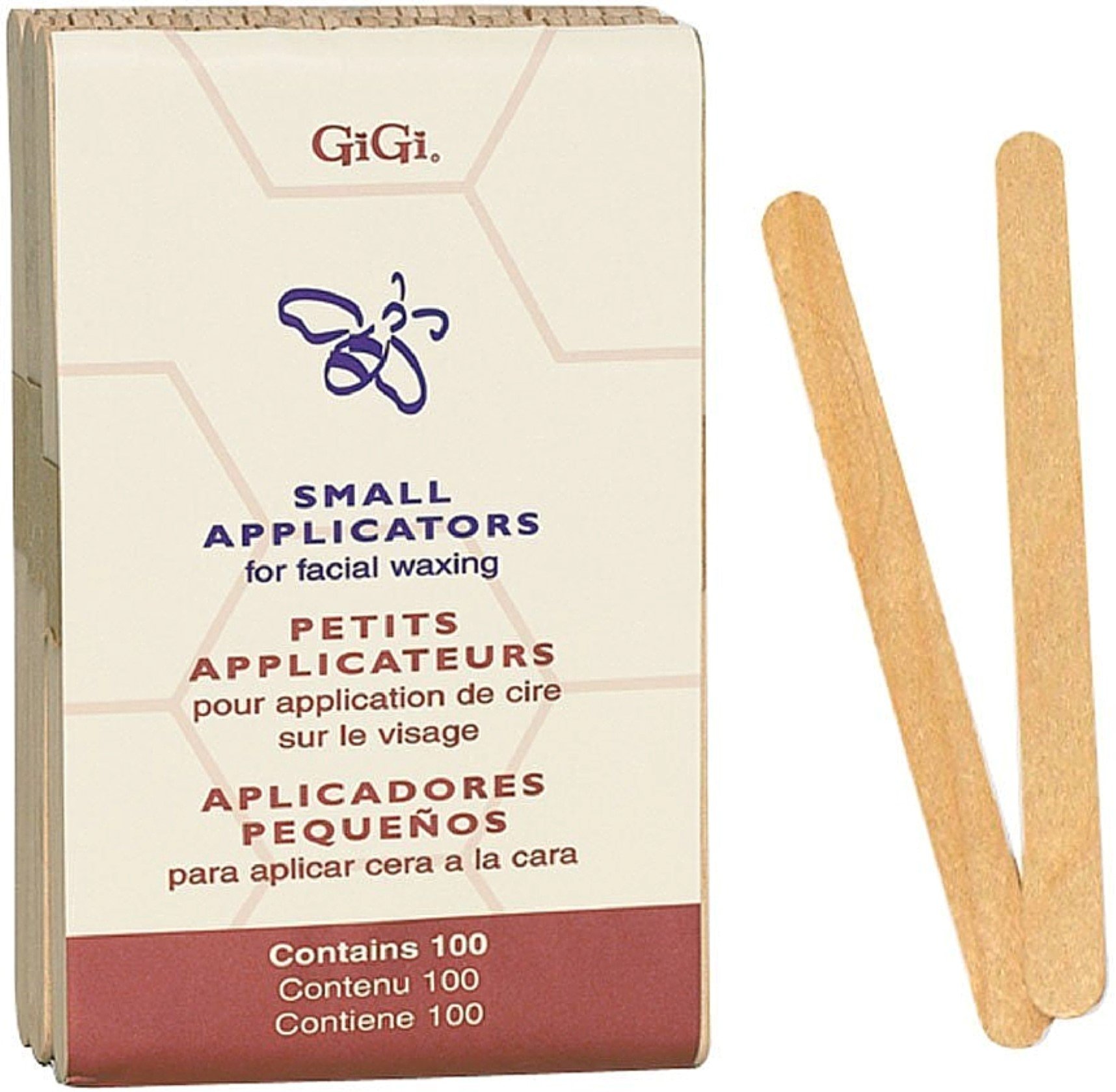GiGi Small Facial Wax Applicators - 100 Count (Pack of 10) | Disposable Waxing Sticks for Eyebrows, Upper Lip & Bikini Line | Professional At-Home Hair Removal Tools