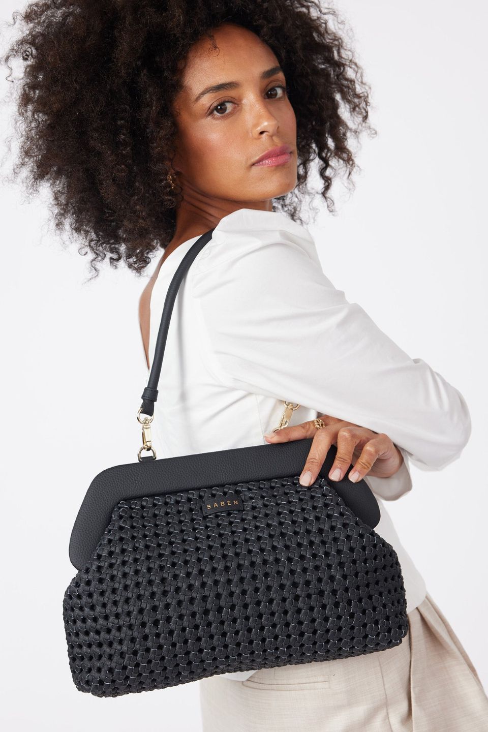 Stylish Ginny Black Braid Shoulder Bag for Women - Trendy Crossbody Purse with Adjustable Strap, Perfect for Work, Travel & Everyday Use