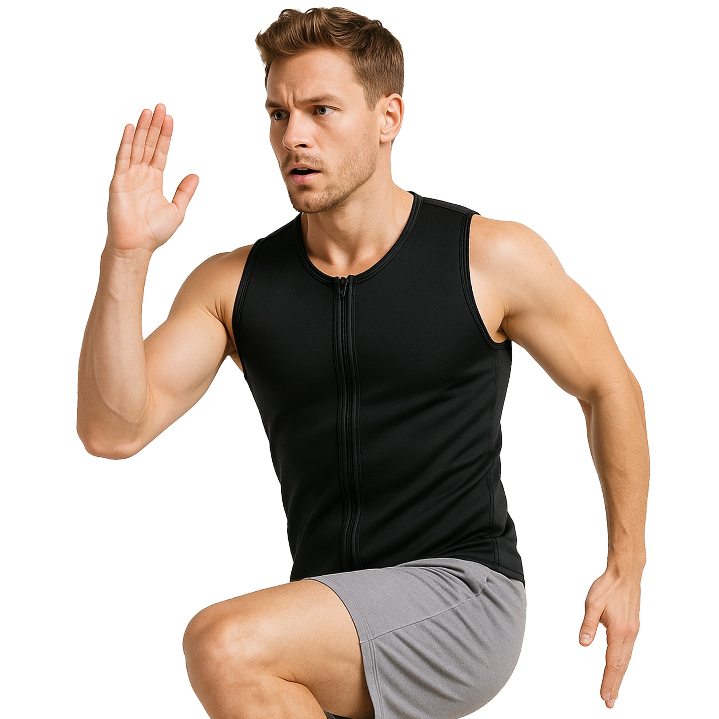 Men's Sauna Vest for Weight Loss & Detox - Sweat Waist Trainer for Workout & Fitness - Perfect for Gym, Running & Home Use