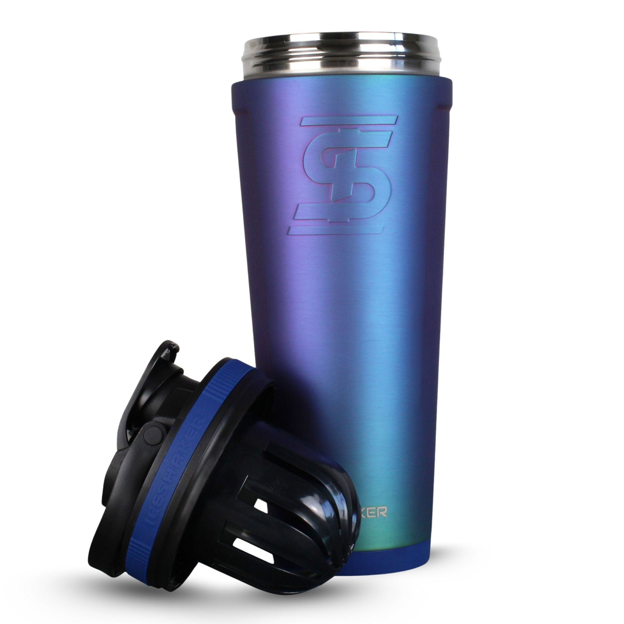 Premium Stainless Steel Ice Shaker Bottle - Leakproof Protein Shaker for Gym, Workouts & Travel - BPA-Free Fitness Water Bottle with Mixing Ball - Ideal for Protein Powder, Pre-Workout & Smoothies
