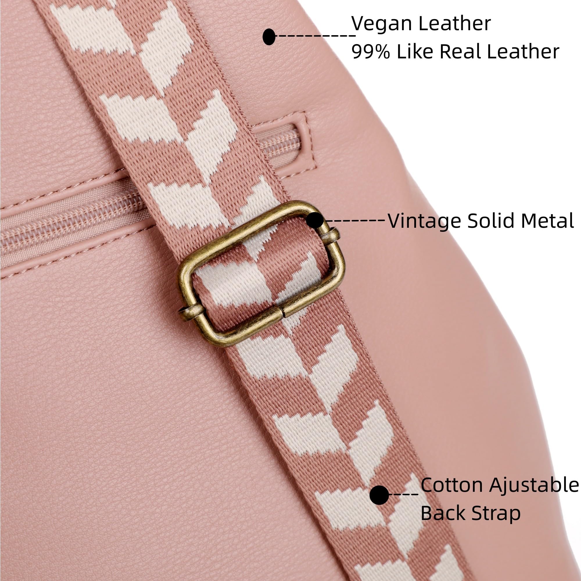 Stylish Vegan Leather Backpack Purse for Women - Small Hiking Sling Crossbody Bag XB-24 (Pink) | Waterproof Lightweight Travel Daypack for Work, Gym & Outdoor Adventures