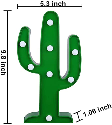 Cloud Marquee Sign Lamp - Battery Operated Moon Night Light with Cactus Design | Perfect for Bedroom Decor, Nursery Lighting & Romantic Atmosphere