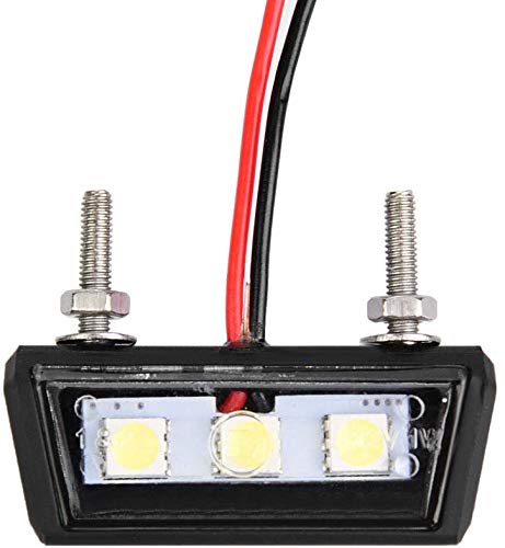 Universal 12V 3-LED Motorcycle License Plate Light - E-Mark Certified, Waterproof, Fits Trucks, ATVs, Vans & More | Perfect for Night Riding & Vehicle Customization