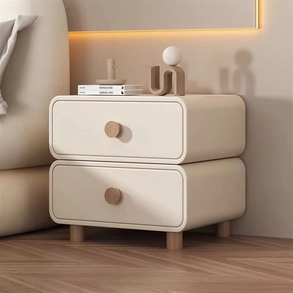Modern White Wooden Bedside Table with Drawer - Simple Nightstand for Bedroom, Living Room - 19.7 x 15.7 x 19.7 Inches - Perfect for Small Spaces, Apartment Decor & Storage Solutions