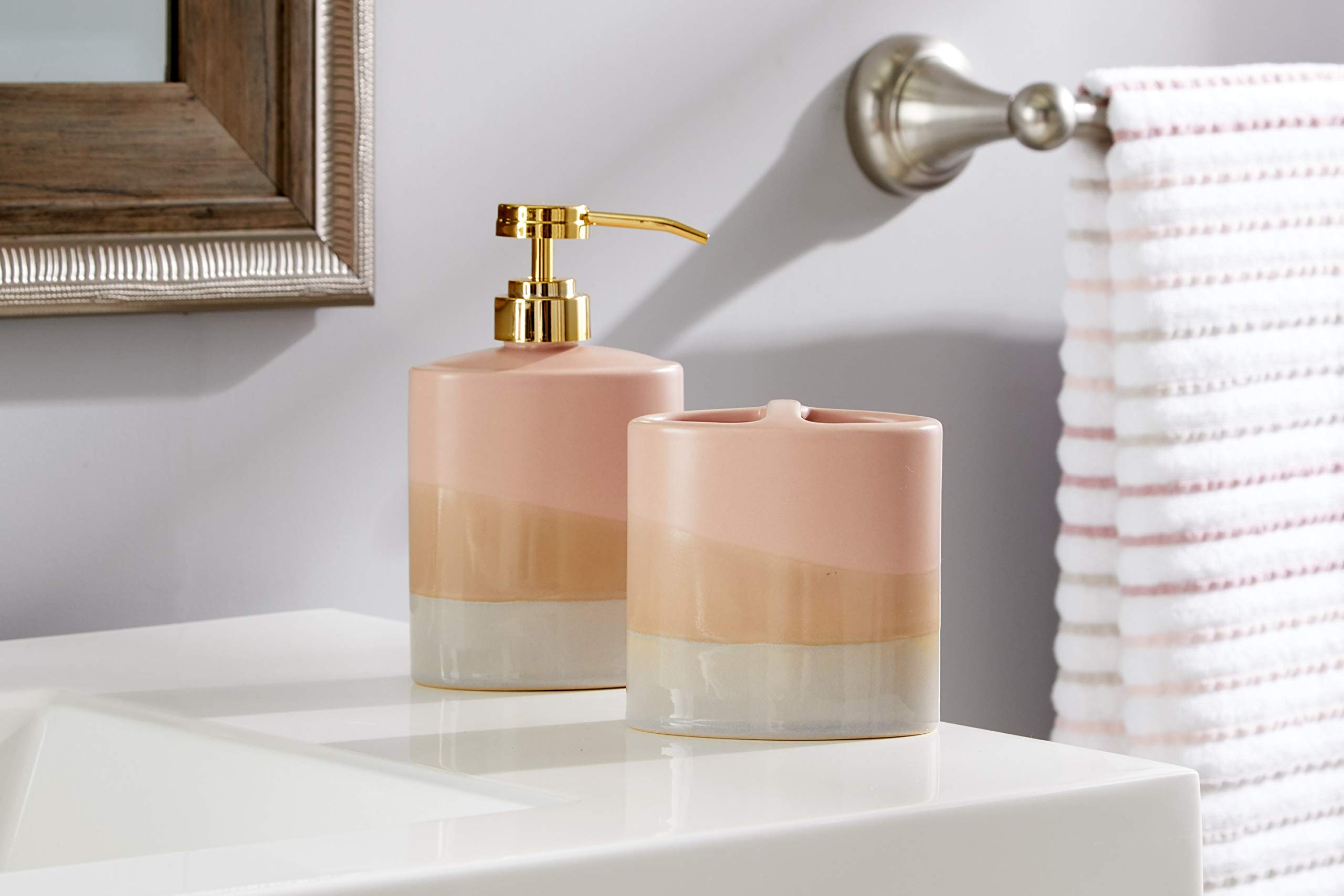 SKL Home Alanya Soap Dispenser - Elegant Blush Pink Automatic Liquid Soap Dispenser for Bathroom, Kitchen & Office | Touchless & Hygienic Design | Perfect for Modern Home Decor