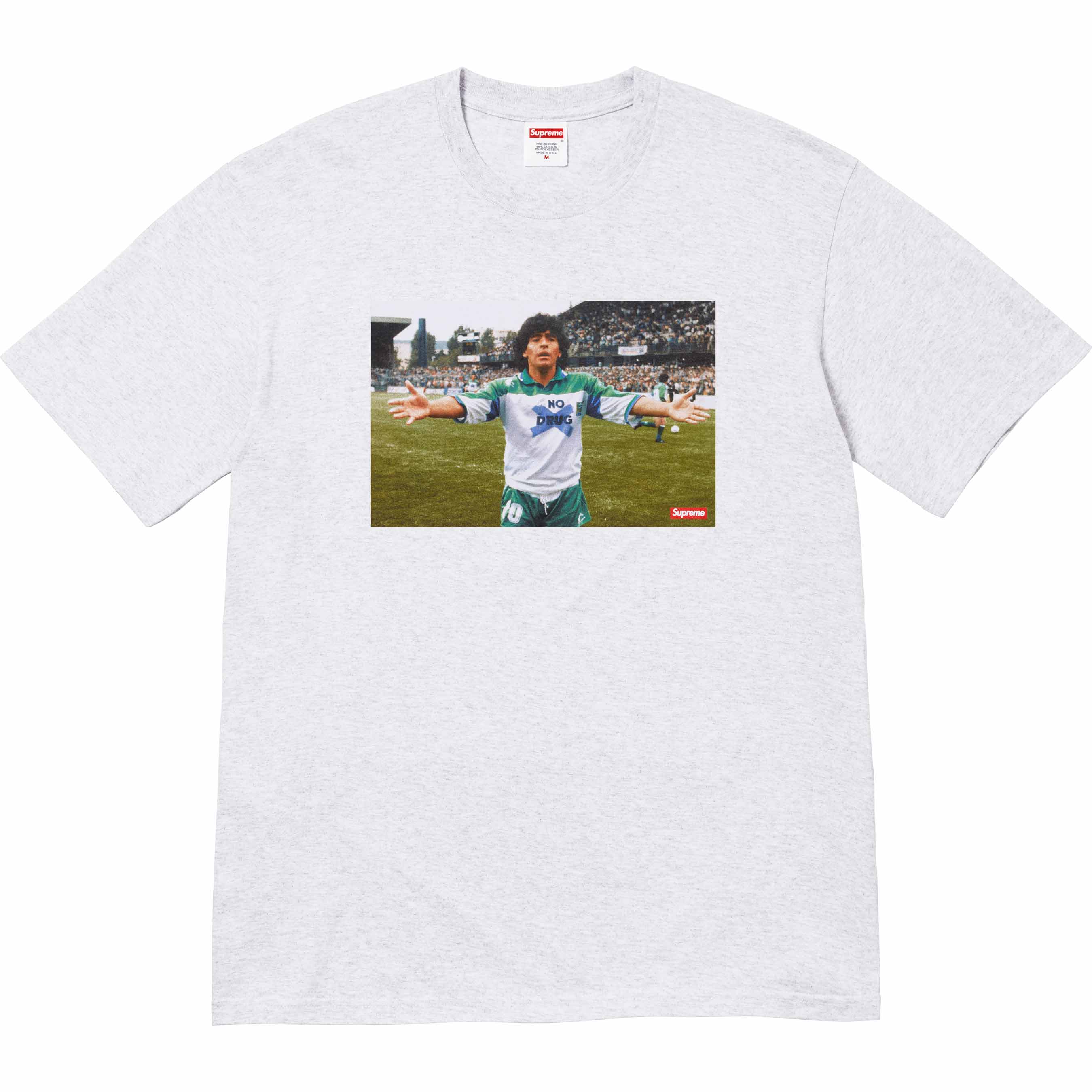Supreme Maradona T-Shirt Grey - Vintage Football Fan Tee for Men & Women - Perfect for Casual Wear, Sports Events & Street Fashion