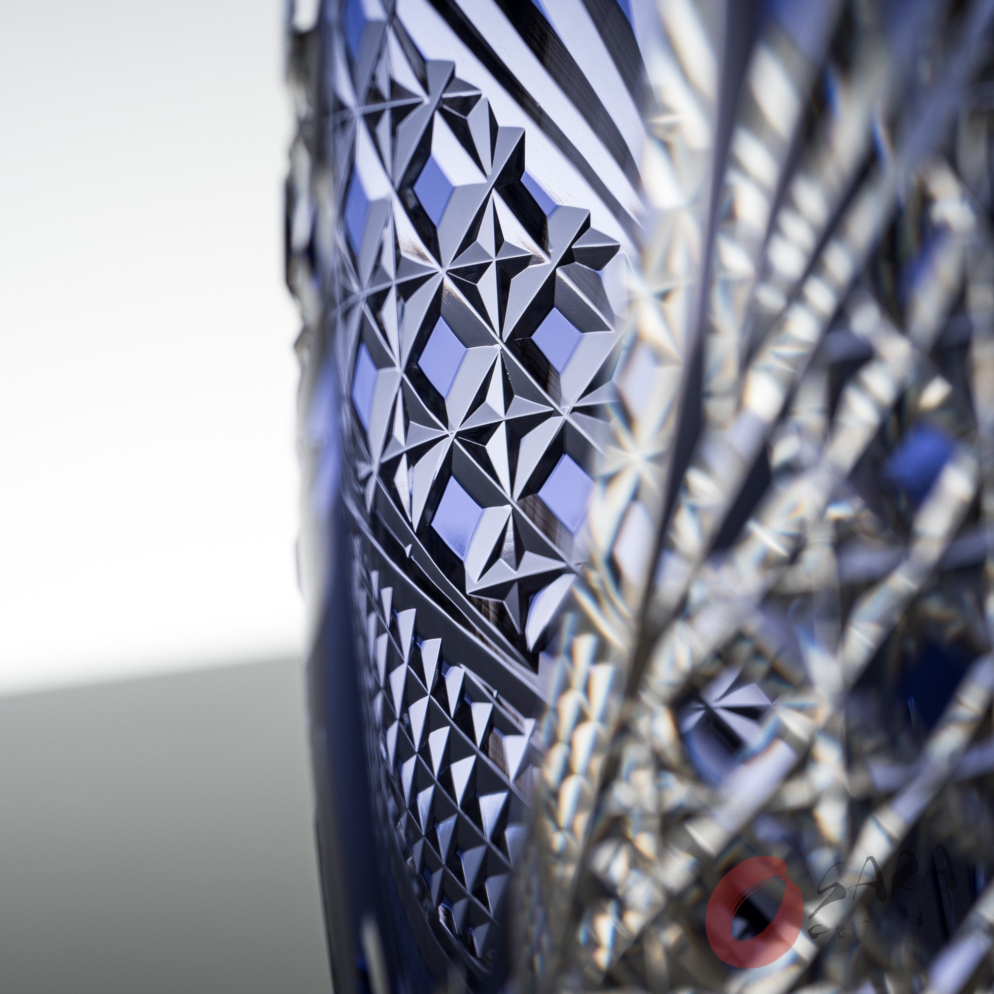 KAGAMI Crystal Edo Kiriko Vase - Japanese Cut Glass Flower Vase for Home Decor, Wedding Centerpiece & Gift Idea (Hokaze Style) | Perfect for Living Room, Dining Table & Special Occasions
