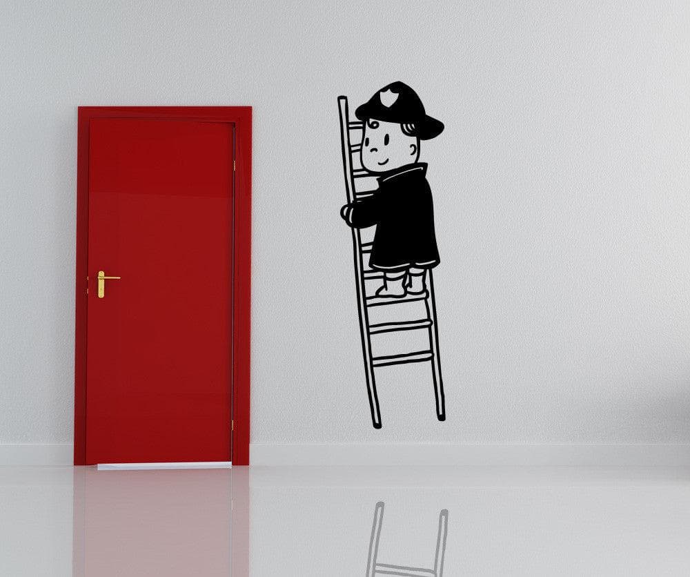 Fireman Kid Vinyl Wall Decal Sticker - Removable & Reusable Home Decor for Boys Room, Nursery, Playroom - Perfect for Kids Bedroom, Classroom & Party Decorations