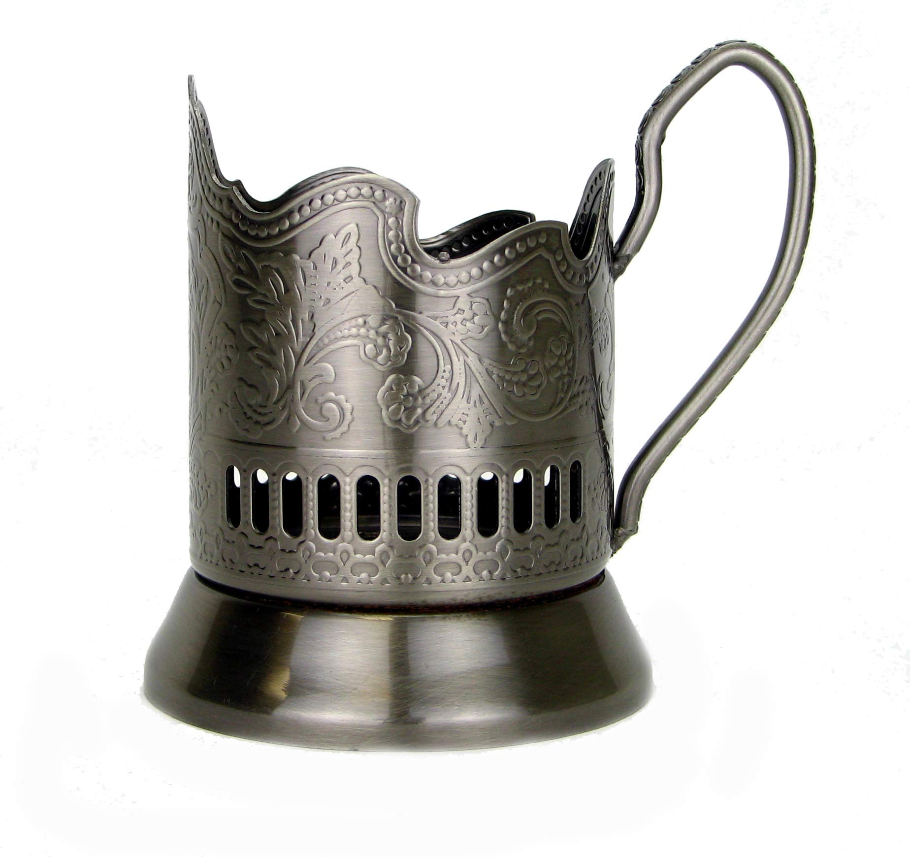 Vintage USSR Russian Tea Set - 6 Granyoniy Hot Tea Glasses with 6 Metal Holders (Podstakannik) - Traditional Belarusian Tea Accessories for Home, Office & Gift Giving
