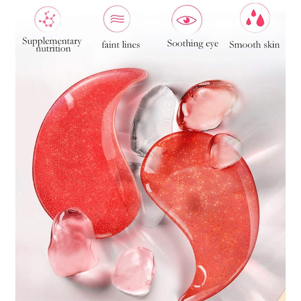 AICHUN BEAUTY 30 Pairs Collagen Eye Mask Patches - Hydrogel Under Eye Pads for Wrinkles, Dark Circles & Puffiness - Hydrating & Moisturizing Skin Care Treatment - Perfect for Night Routine & Travel Skincare (Ruby)