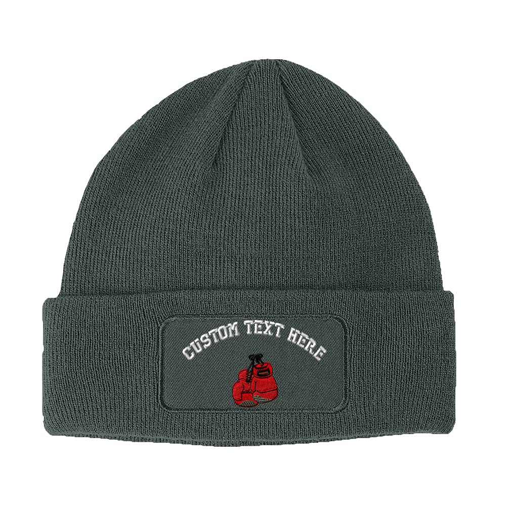 Speedy Pros Patch Beanie - Boxing Gloves Embroidery Skull Cap for Men & Women - Warm Winter Hat for Training, Gym & Streetwear Fashion