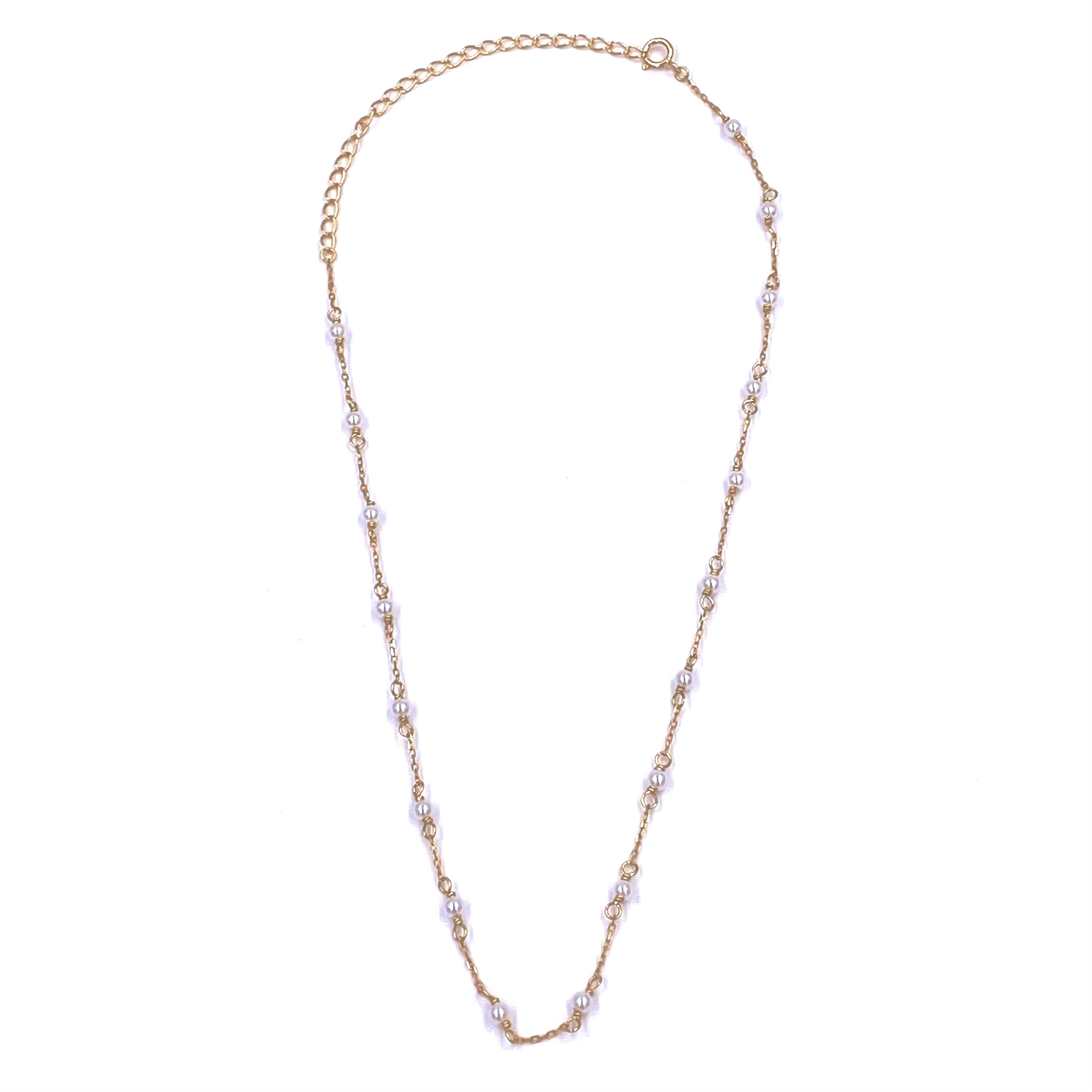 Ashley Gold Sterling Silver Pearl By The Yard Necklace - Elegant Layered Jewelry for Women, Perfect for Weddings, Parties & Everyday Wear