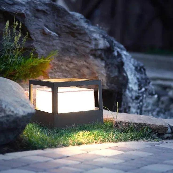Dimmable Solar Black Outdoor Pillar Lights - Waterproof LED Landscape Lighting for Garden, Pathway, Driveway, Patio, and Yard Decoration | Energy-Efficient & Weather-Resistant