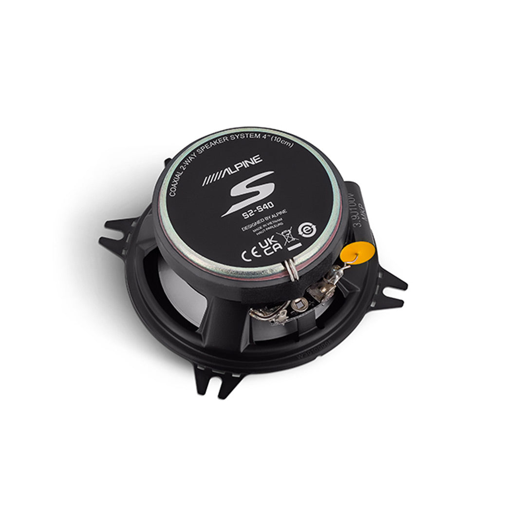 Alpine S2 S40 2-Way Hi-Res Full Range Car Speakers - Premium Sound for Audiophile Car Audio Systems | Perfect for Upgrading Factory Speakers in Sedans, SUVs, and Trucks