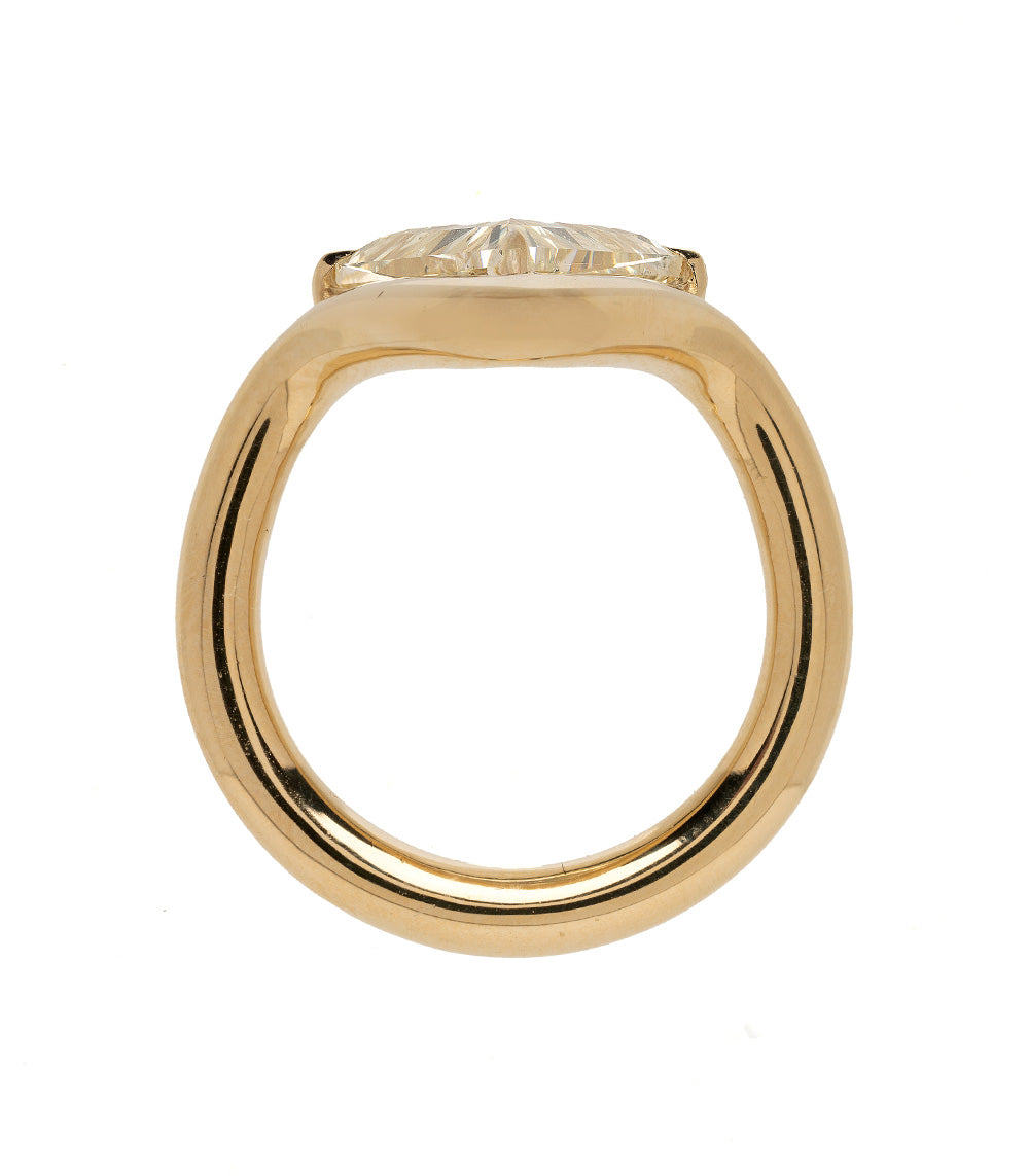 Aura Yellow Triangle Diamond Engagement Ring for Women – Unique Vintage Style Wedding Band, 14K Gold Plated Solitaire Promise Ring – Perfect for Proposals, Anniversaries & Special Occasions