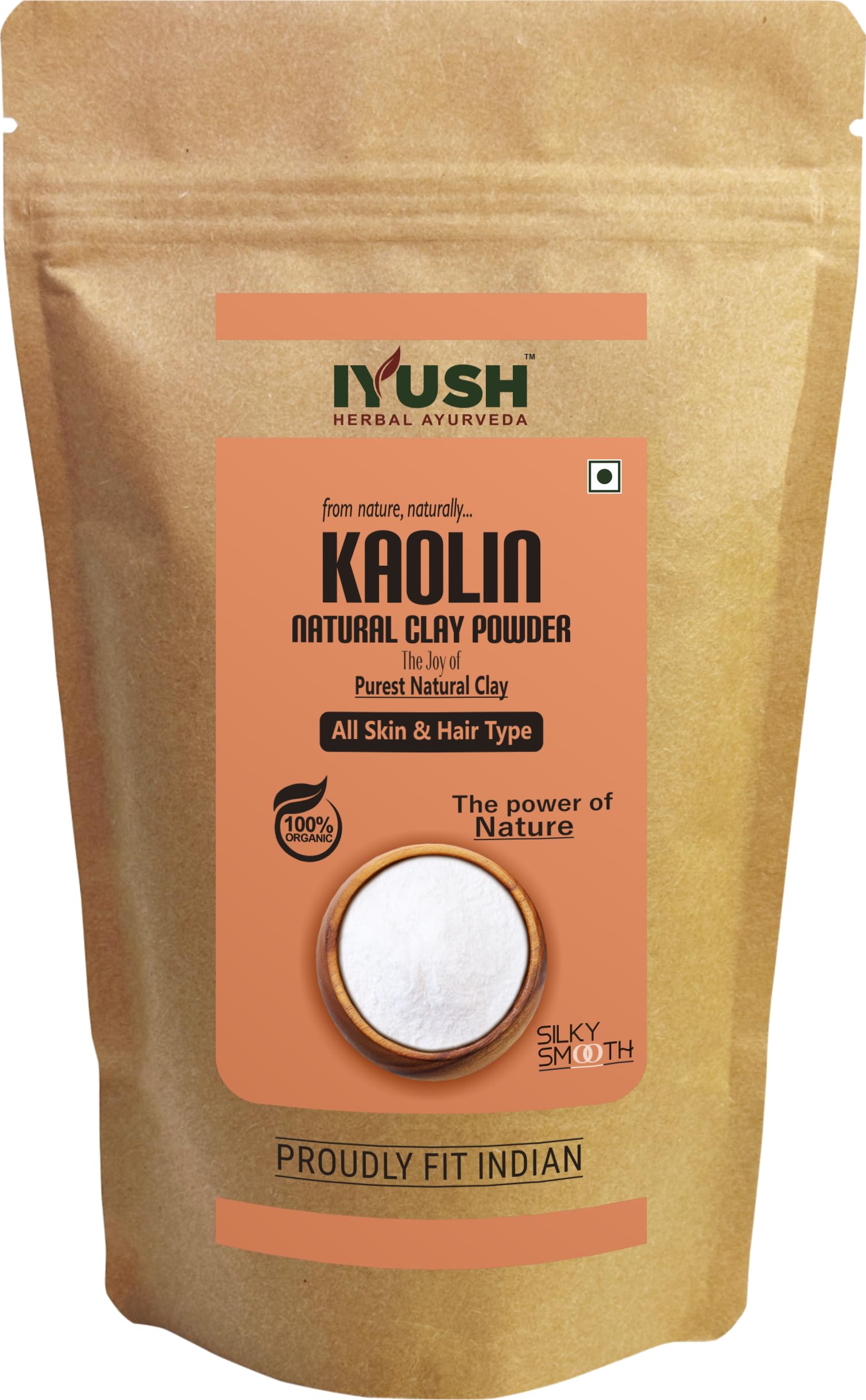 IYUSH Herbal Ayurveda Kaolin Clay Powder – 400gm | Natural China Clay for Face Masks & Skin Detox | Deep Cleansing, Pore Minimizing & De-Tan Treatment | Perfect for Spa, DIY Skincare & At-Home Facial Treatments