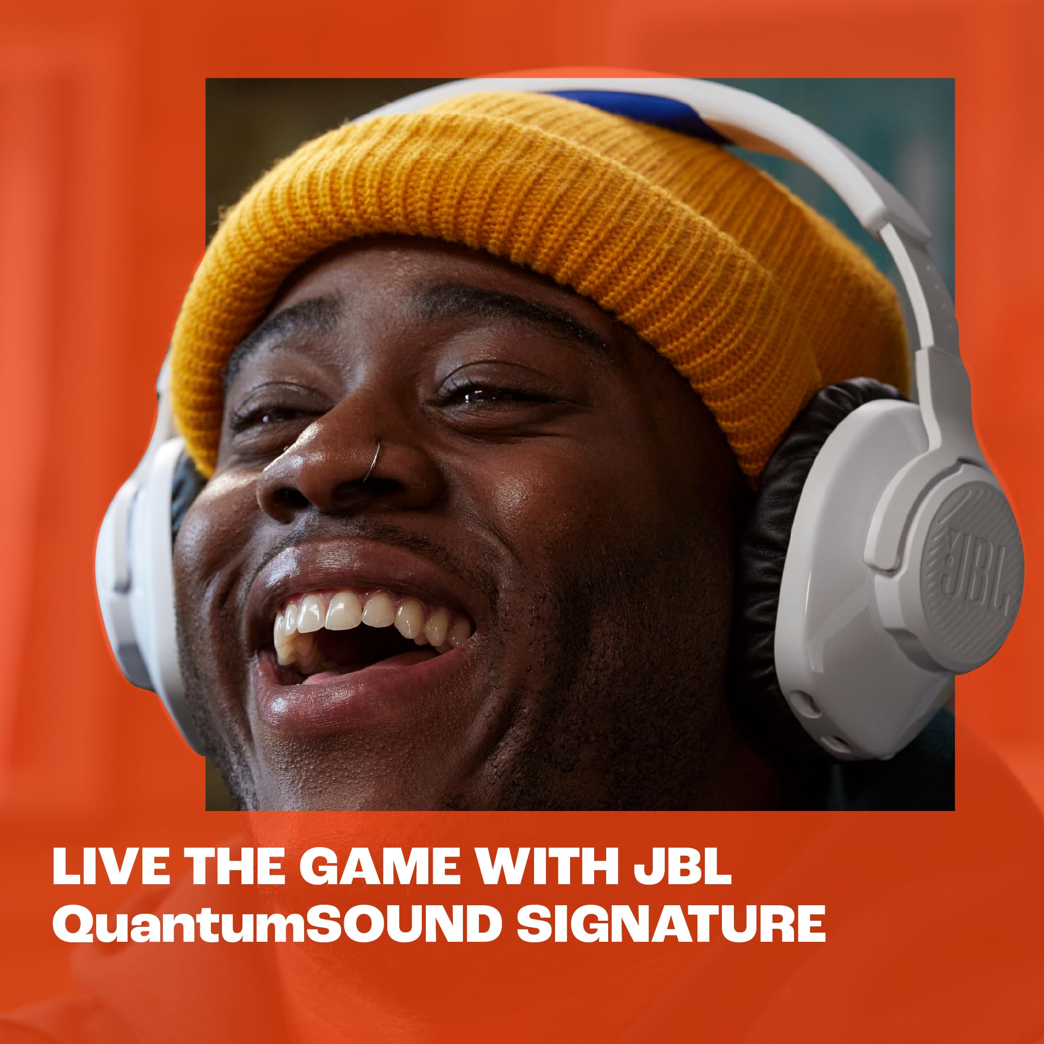 JBL Quantum 360P Wireless Gaming Headset for PS5 - Over-Ear Headphones with Detachable Mic, 22H Battery, Memory Foam Ear Cushions, 3D Audio Support | Perfect for Console Gaming & Online Chat (White)