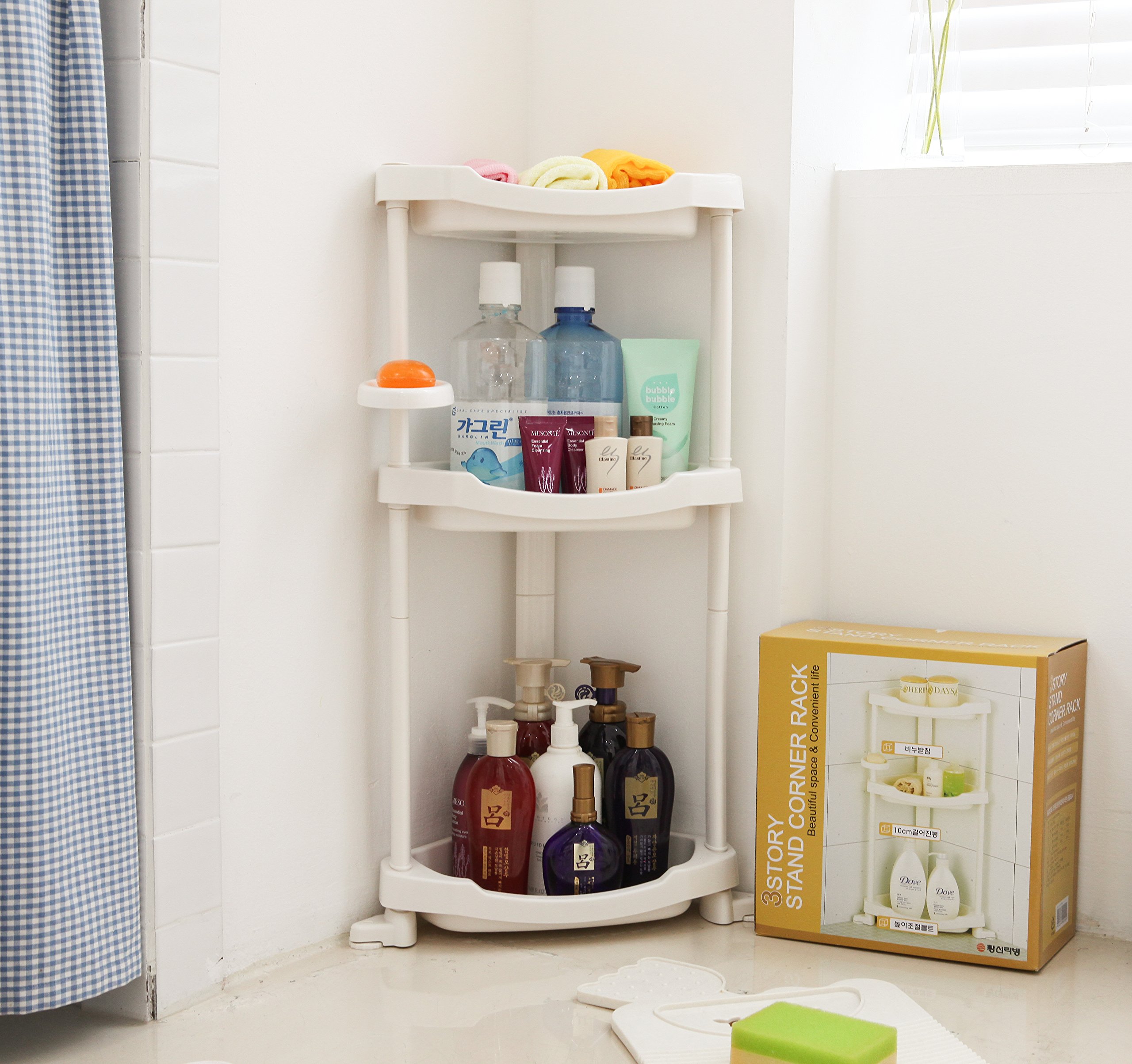 3-Tier Adjustable Corner Shower Caddy - Rustproof Bathroom Organizer with Suction Cups for Shampoo, Soap & Toiletries - Perfect for Small Showers, Apartments & Dorm Rooms