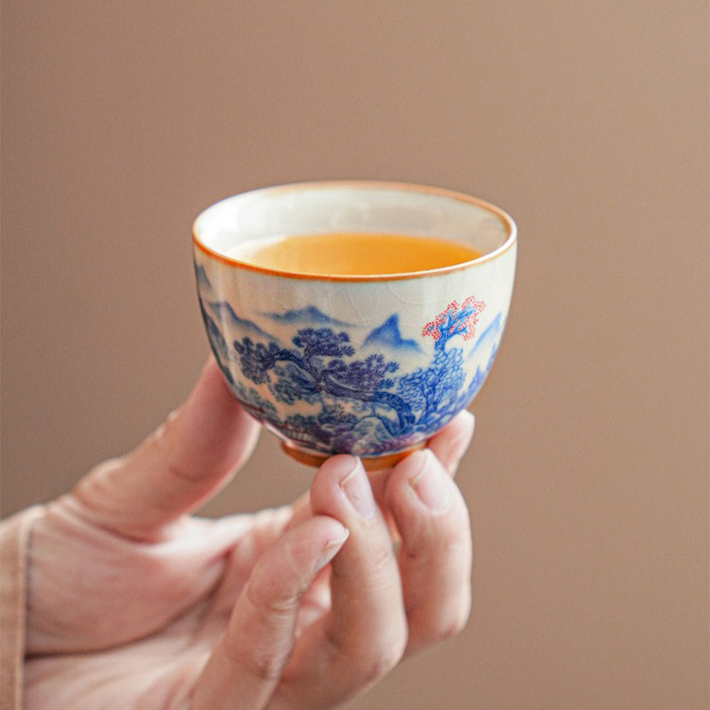Exquisite Chinese Ruyao Fairyland Porcelain Tea Set - Handcrafted Ceramic Teapot & Cups - Perfect for Home, Office, and Gift Giving