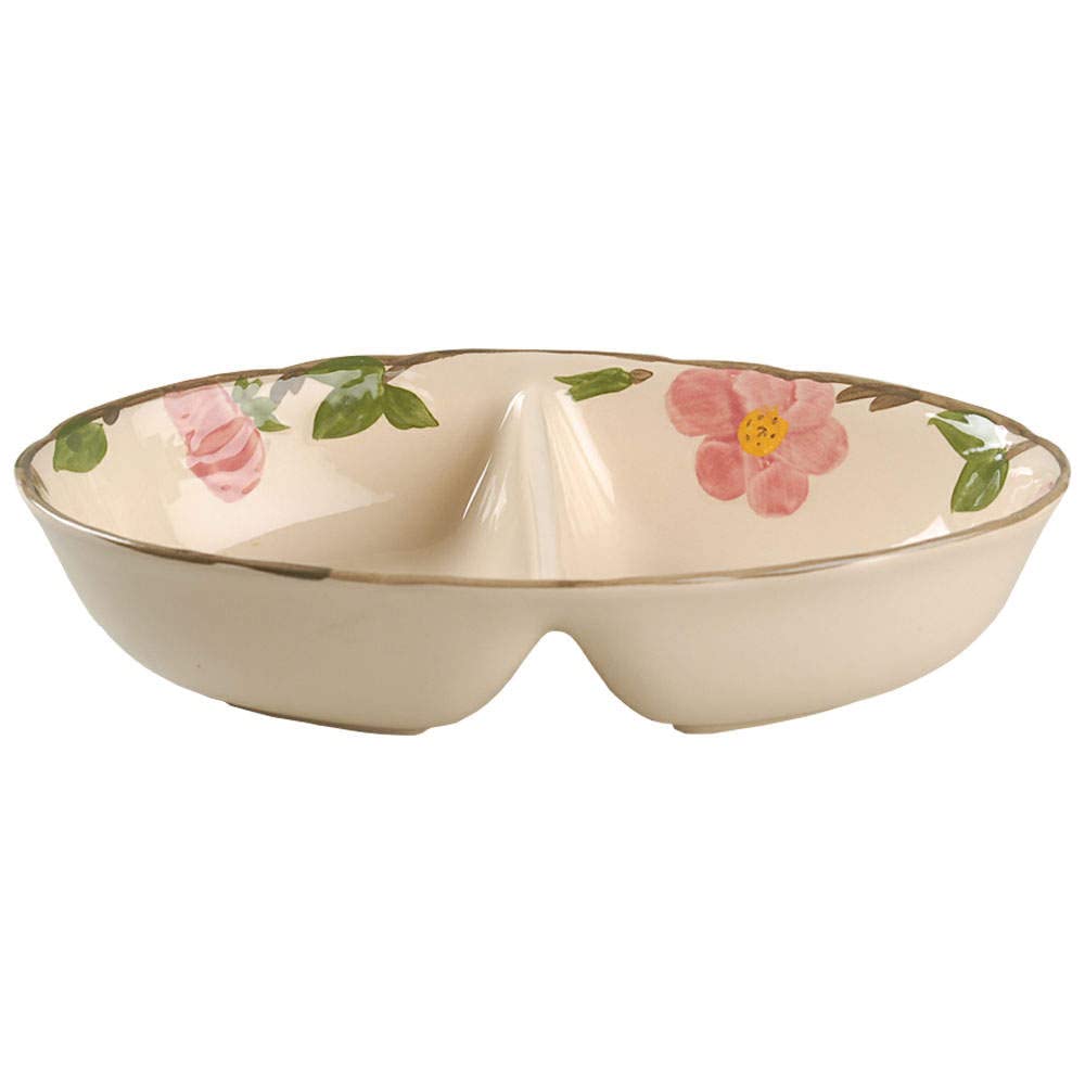 Franciscan Desert Rose Divided Vegetable Plate - Vintage Floral Dinnerware for Serving Salads, Appetizers & Side Dishes - Perfect for Holiday Dinners, Parties & Everyday Use