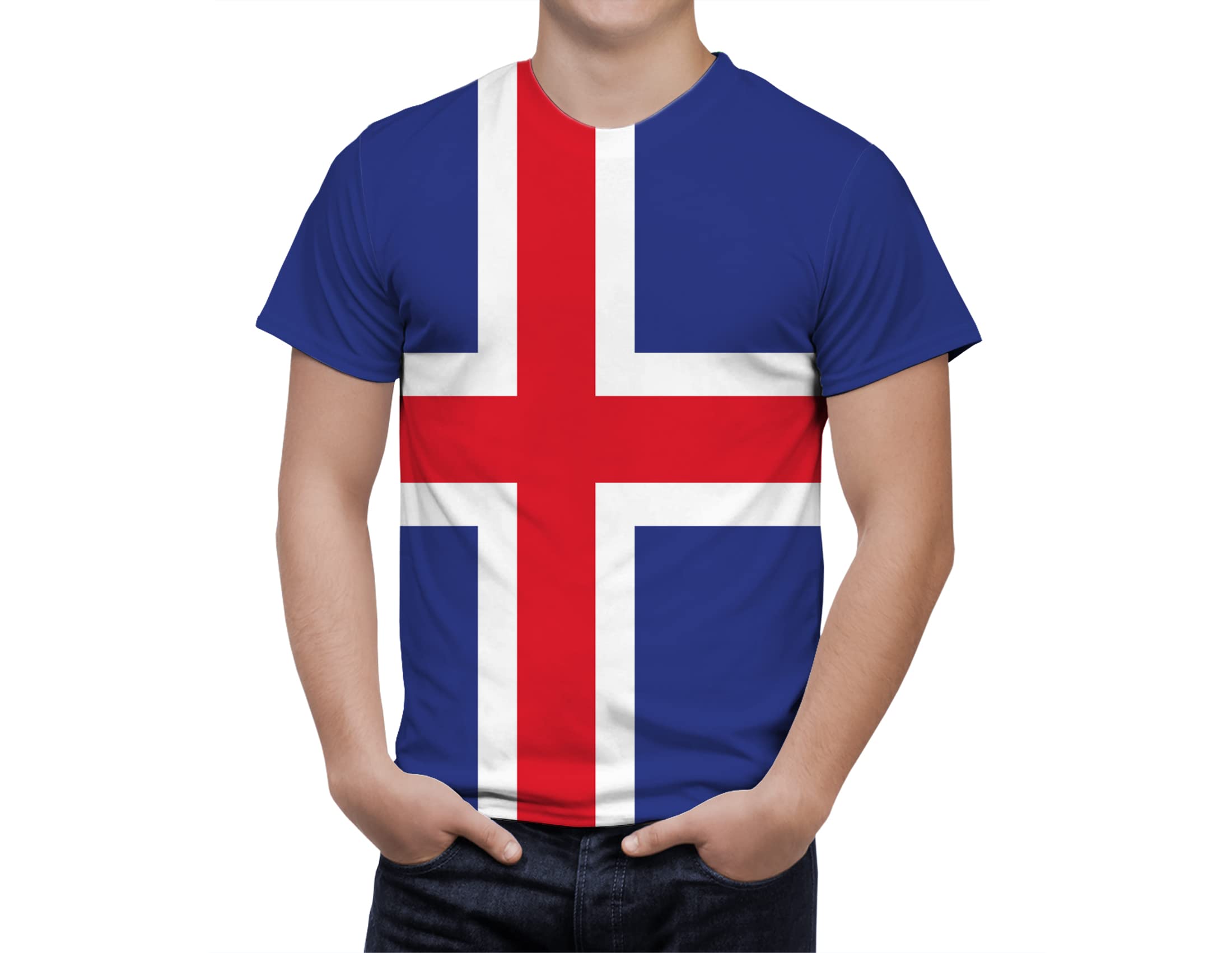 Iceland Flag T-Shirt with Coat of Arms - Patriotic National Emblem Tee for Men & Women - Perfect for Independence Day, National Pride Events & Travel