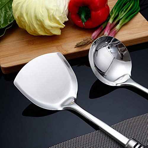 Premium 8-Piece Stainless Steel Kitchen Utensil Set - Cooking & Serving Spoons for Baking, Stirring, and Serving - Ideal for Home Chefs & Professional Kitchens