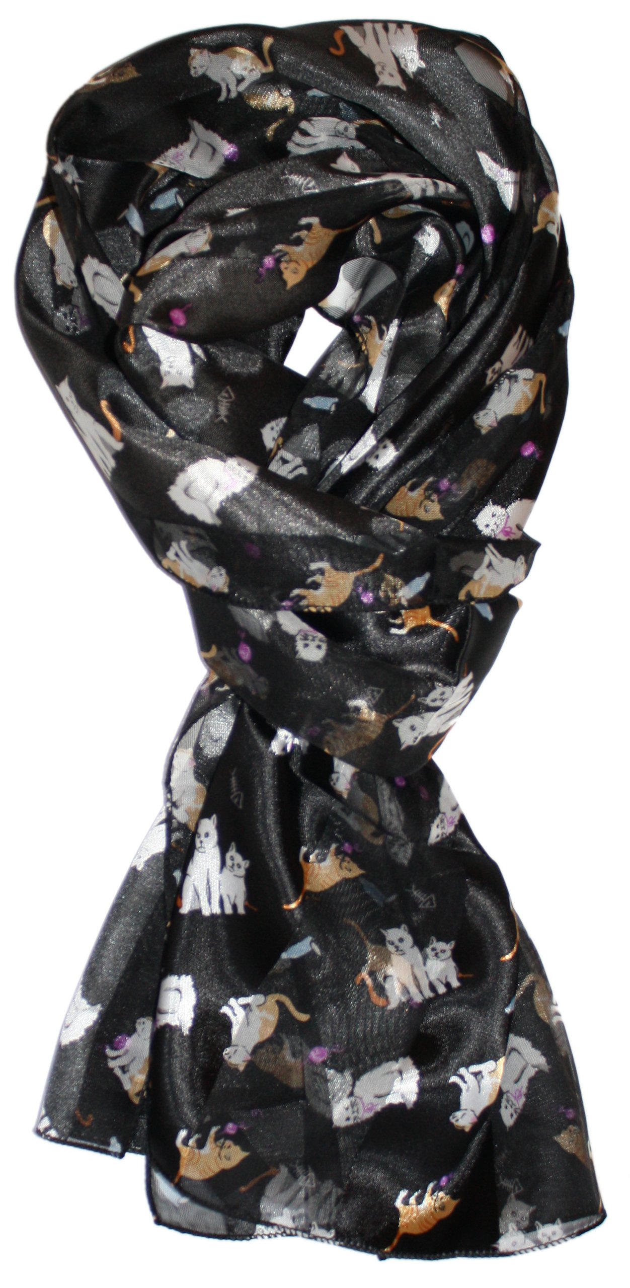 Playful Felines Silk Cat Scarf - Soft & Stylish for Pet Lovers