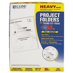 ProjeCarton Folders - Clear Poly Letter & Jacket Size, 25/Box (3 Boxes) - Perfect for Office, School & Document Organization