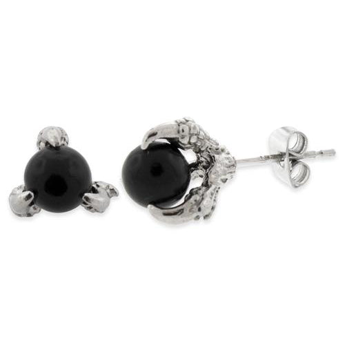 Stainless Steel Eagle Claw Black Stud Earrings for Men & Women - Hypoallergenic Punk Gothic Jewelry - Perfect for Daily Wear, Parties & Alternative Fashion