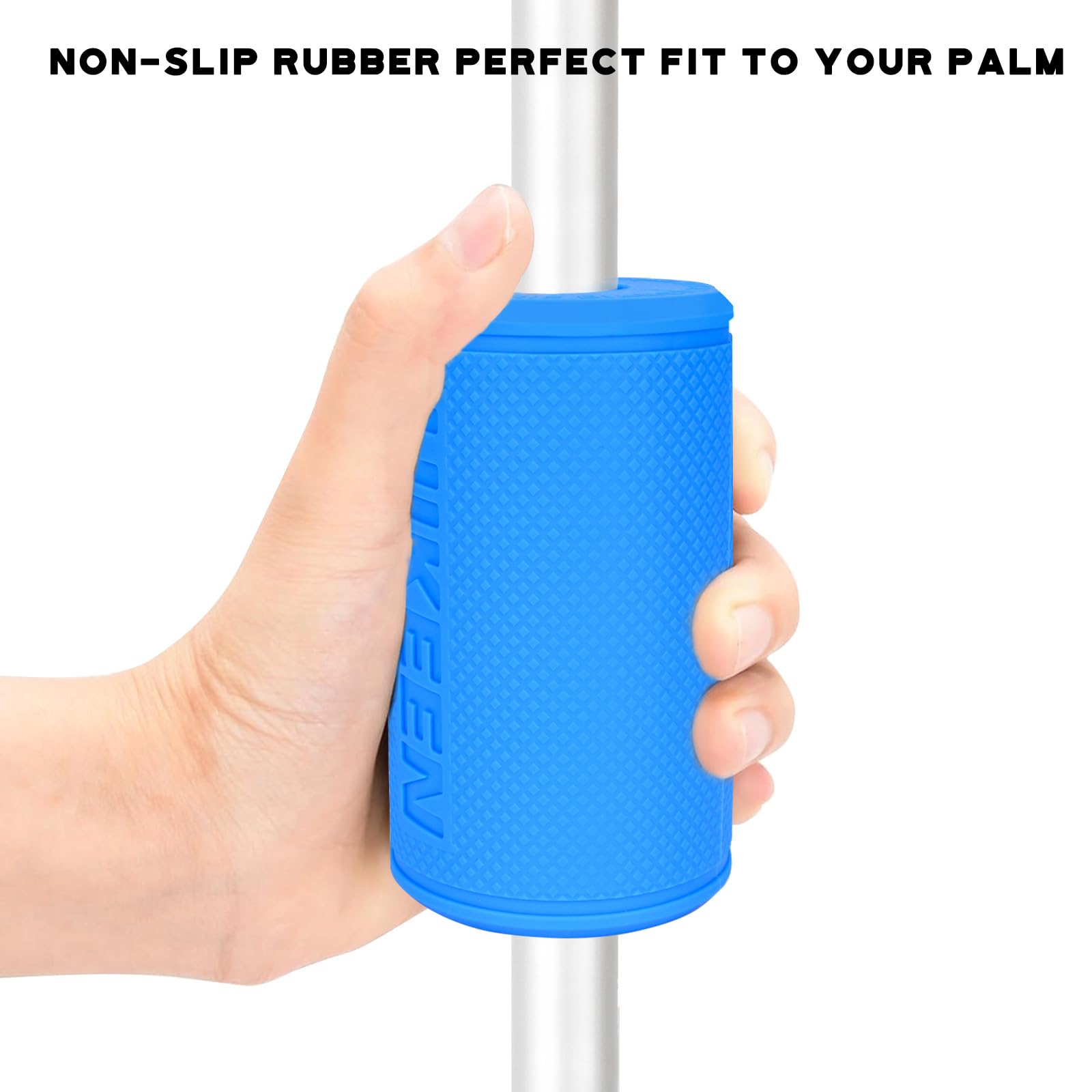 Hikeen Thick Bar Dumbbell Grips - Non-Slip Hard Rubber Barbell Grips for Weight Lifting & Strength Training - 1.77