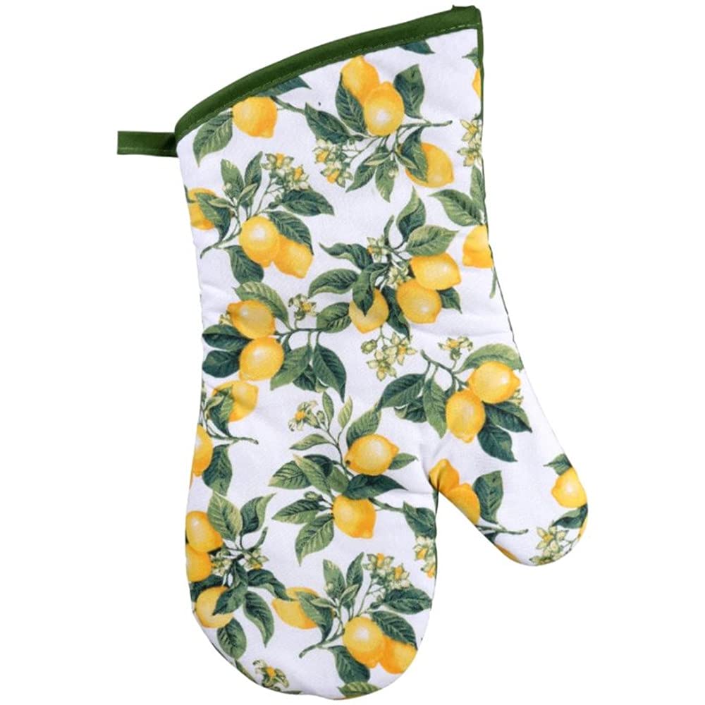 Seasonal Kitchen Linen Set with Oven Mitt, Potholders & Towels - Ripe Lemons Design for Baking & Cooking - Perfect for Holiday Kitchen Decor & Gift Giving