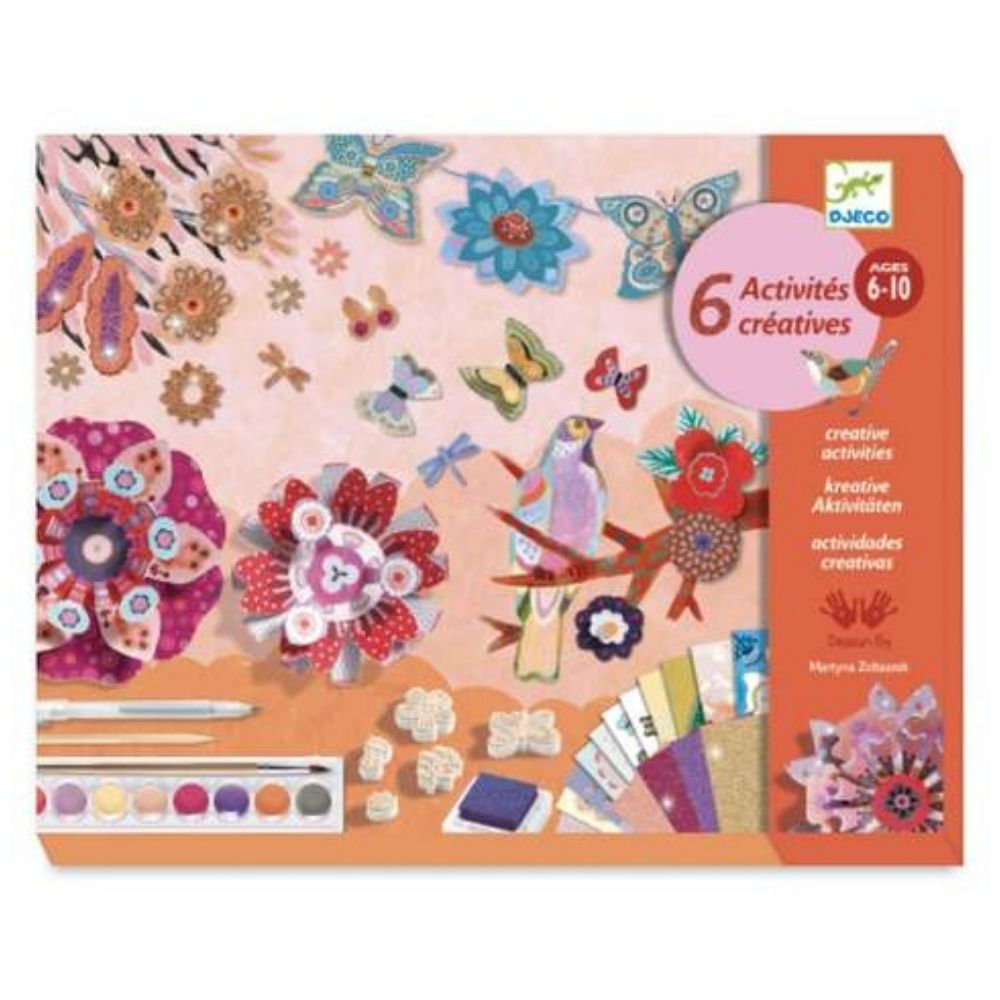 Djeco Multi Activity Kits - The Flower Garden | Creative Arts & Crafts for Kids | Perfect for Birthday Gifts & Classroom Activities