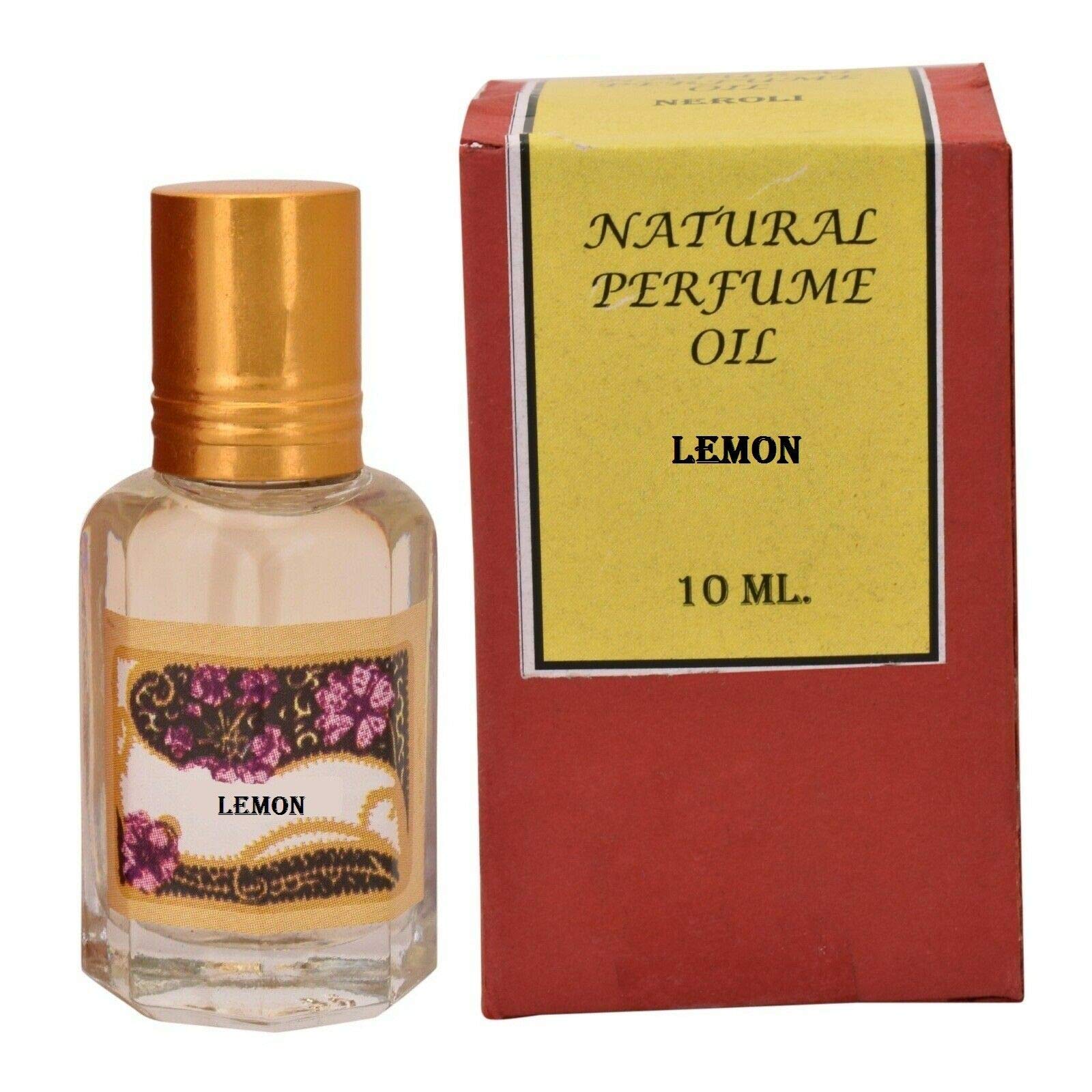 Attar Natural Perfume Oil - Alcohol-Free Fragrance Oil - Pure Ittar Indian Perfume - 10ml Lemon Scent - Long Lasting Essential Oil for Aromatherapy, Meditation & Daily Wear - RED