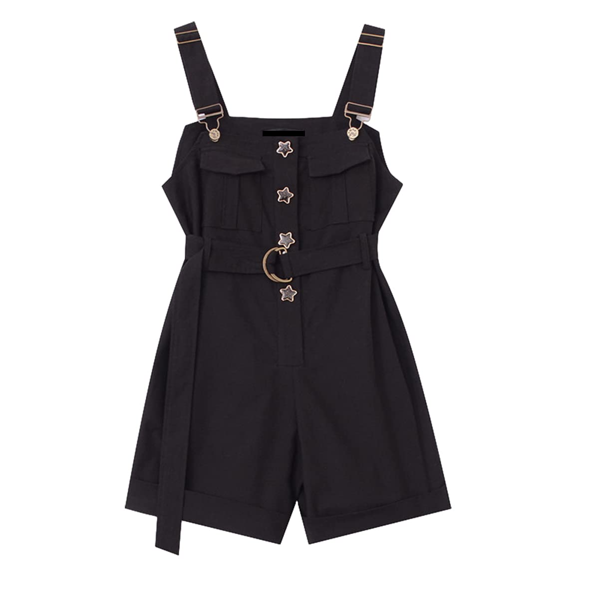 Women's Casual Overalls - Cute Cuffed Hem Sleeveless Short Jumpsuit with Straps | Summer Romper Shorts for Beach, Picnic & Outdoor Activities