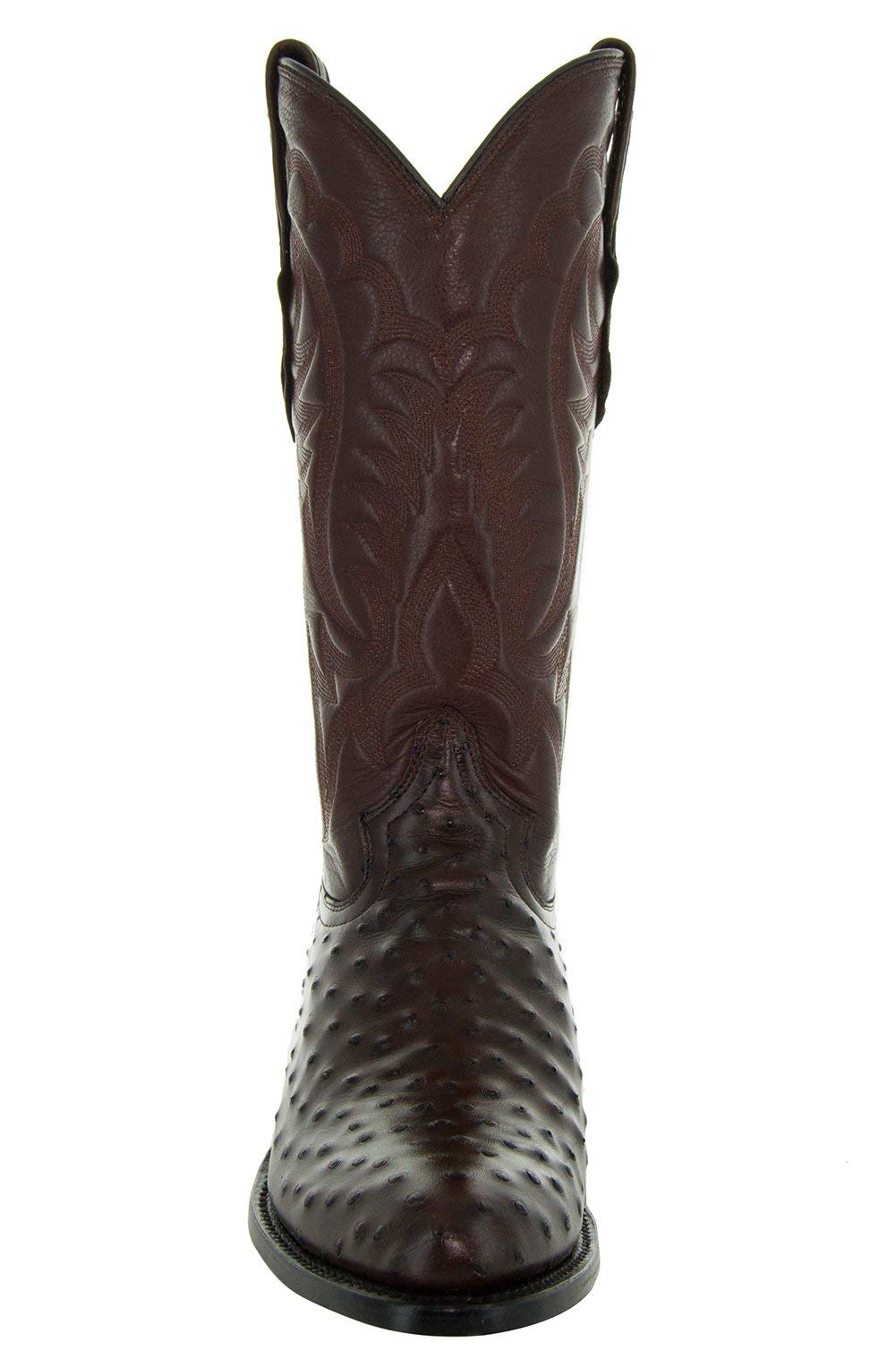 Soto Boots Men's Ostrich Print Cowboy Boots - Genuine Leather Western Boots for Men H7002 | Comfortable & Stylish for Rodeo, Country Music Festivals & Western Fashion
