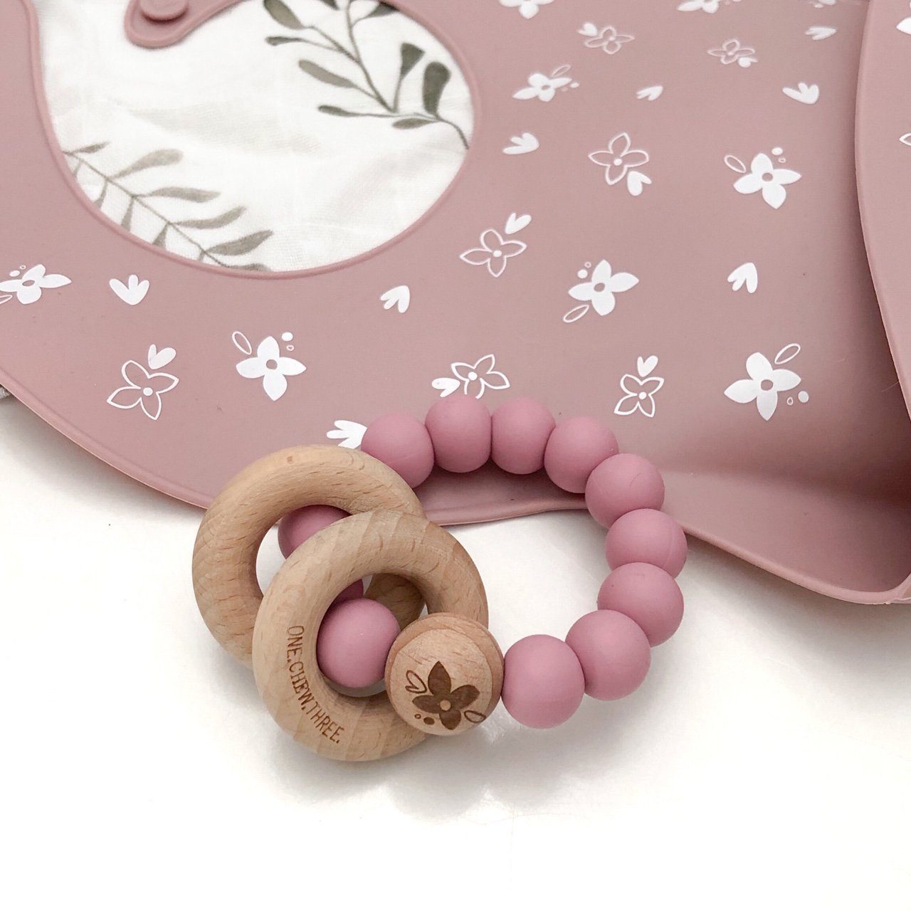 Natural Wooden Teether & Rattle for Babies - Organic Maple Wood Chew Toy with BPA-Free Silicone Cover | Perfect for Soothing Teething Pain & Sensory Play