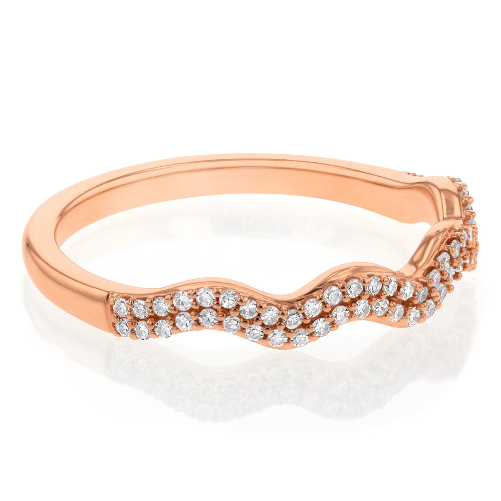 10ct Rose Gold 1/5 Carat Diamond Ring for Women - Elegant Promise Ring, Anniversary Gift, Wedding Band - Perfect for Proposals, Engagements & Special Occasions