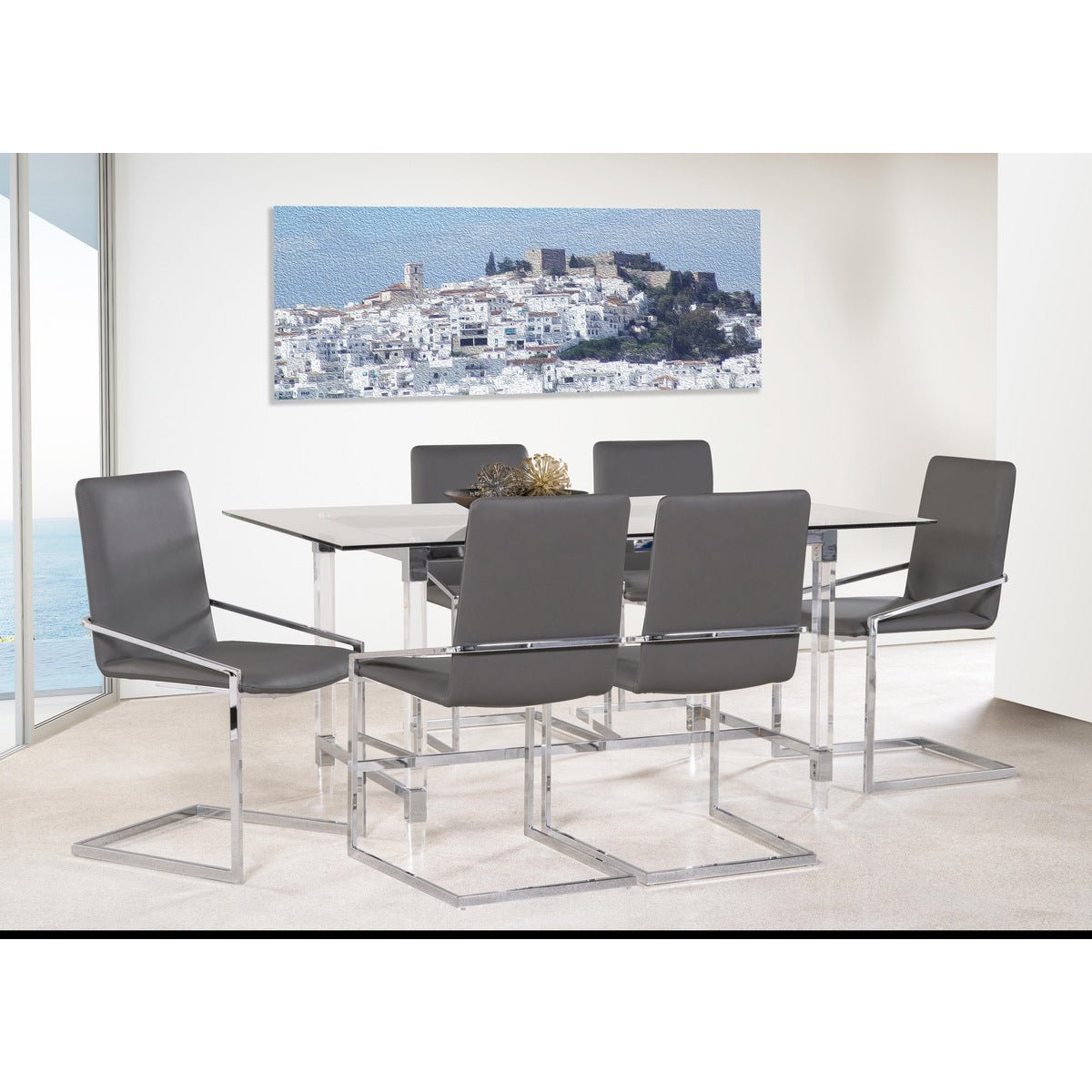 Modern Acrylic Leg Dining Table - Stylish & Durable for Kitchen, Dining Room & Small Spaces - Perfect for Home, Apartment & Office Use