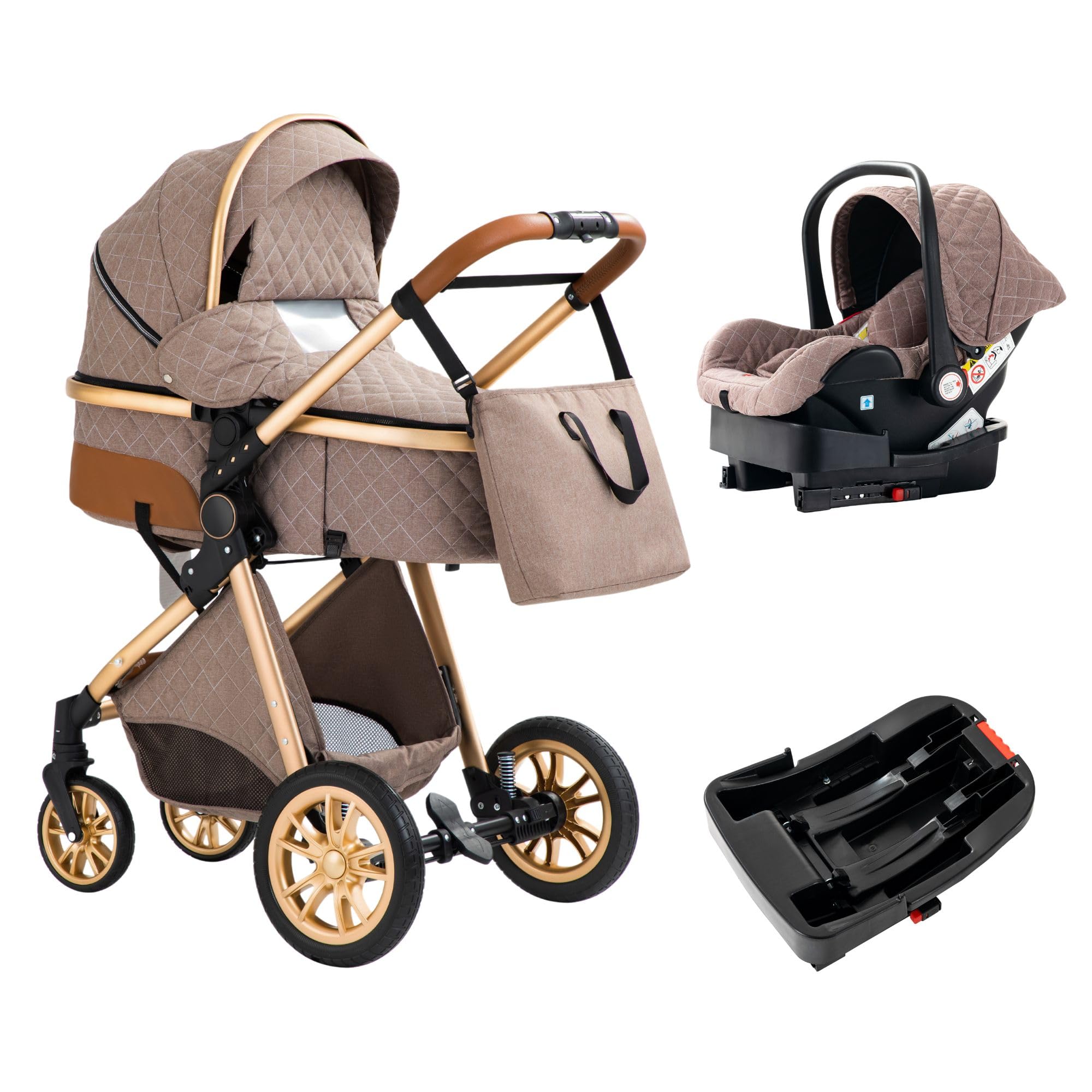 Best 3-in-1 Baby Stroller Travel System with Adjustable Seat & One-Click Folding - Lightweight Infant Stroller with Car Seat & Accessories Combo for Newborns to Toddlers - Perfect for Shopping, Travel & Daily Walks