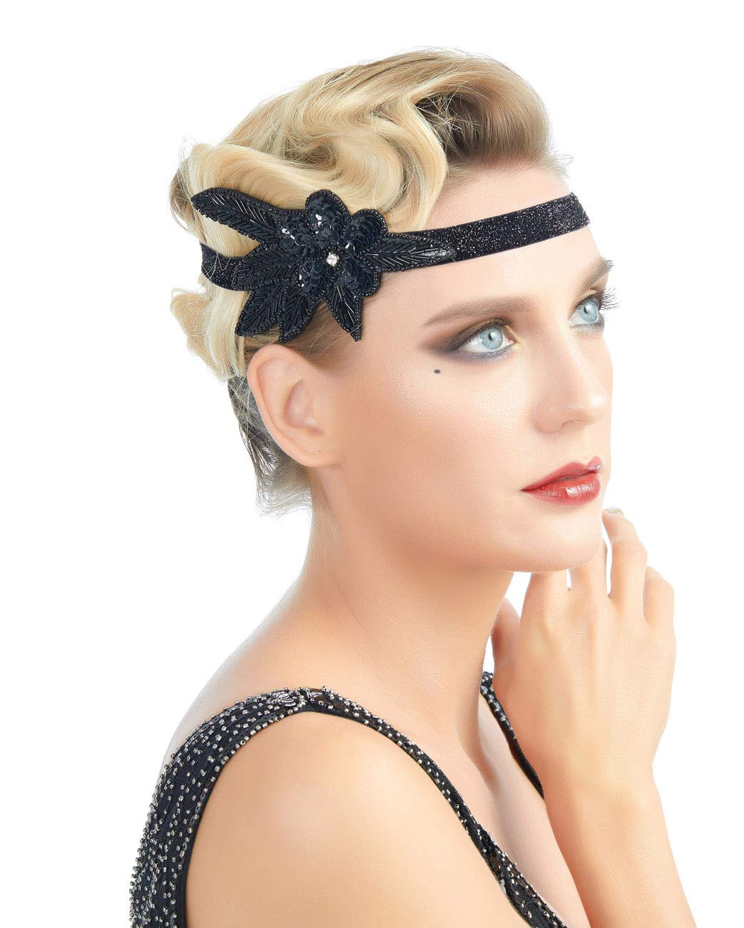 Vintage 1920s Flapper Headband for Women - Roaring 20s Great Gatsby Inspired Headpiece - Perfect for Costume Parties, Themed Events & Retro Fashion