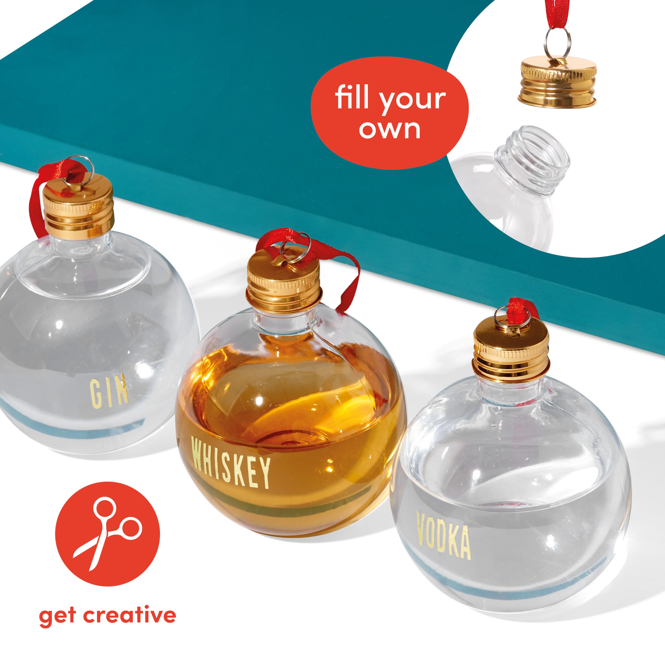 THE TWIDDLERS 9oz Large Fillable Christmas Baubles - 3